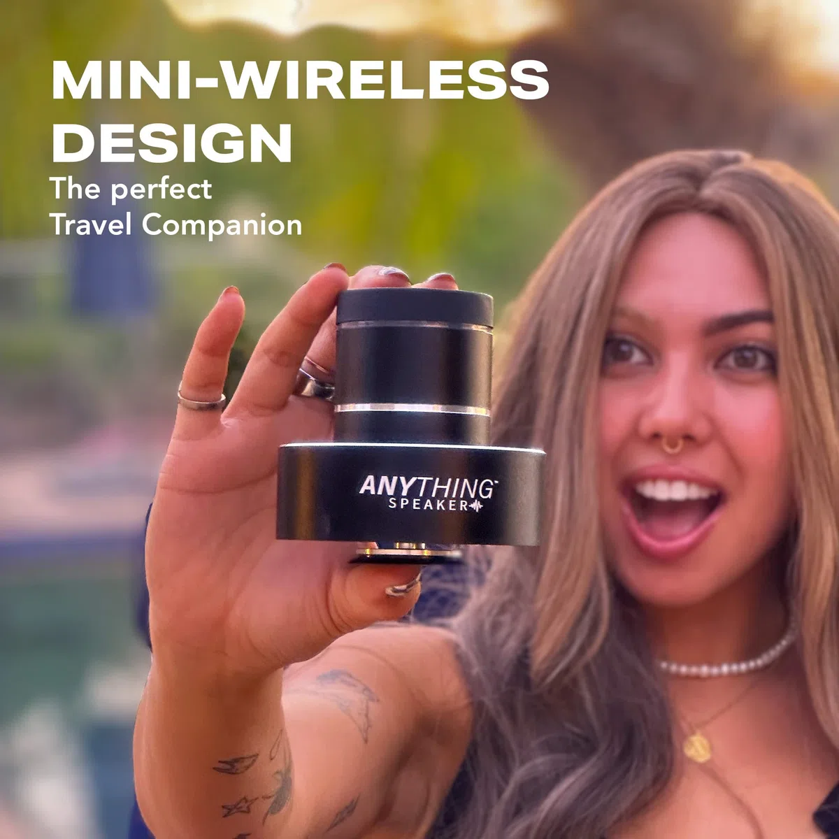 Anything Speaker PRO – Verwandeln Sie alles in einen Lautsprecher – Mini-Bluetooth-Reiselautsprecher – Knochenleitungs-Vibration