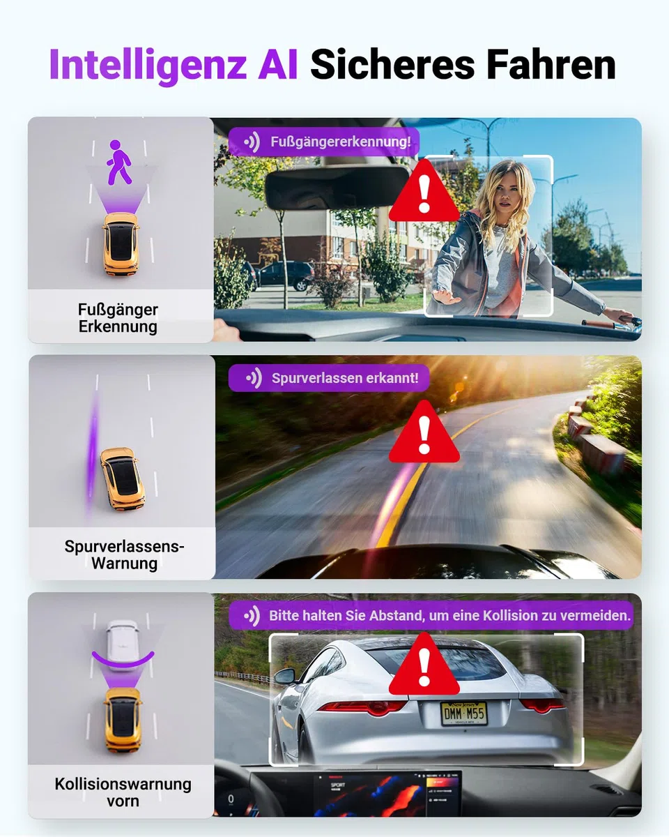 VANTRUE S1 PRO MAX 4K+4K Dashcam Auto Dual STARVIS 2 IMX678 HDR Nachtsicht Dash Cam Vorne Hinten, 5,8GHz WLAN GPS, 15S Puffer Parkmodus, DSGVO-konform, AI Auto Kamera ADAS BSD, Sprachbefehl, 1TB Max