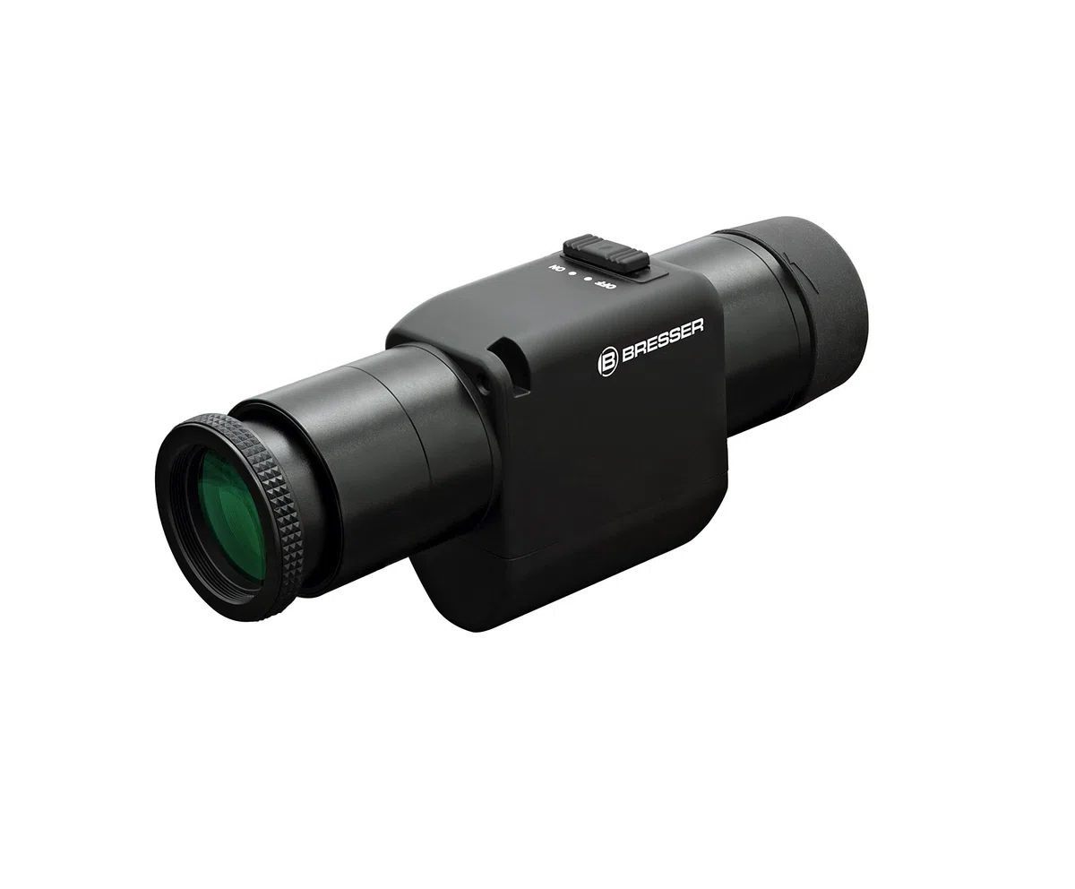 Bresser High-End Monokular 16x30 mit optischen Bildstabilisator für verwacklungsfreie Beobachtungen mit voller Mehrschichtvergütung und spritzwassergeschützt, inkusive Trageriemen und Gürteltasche