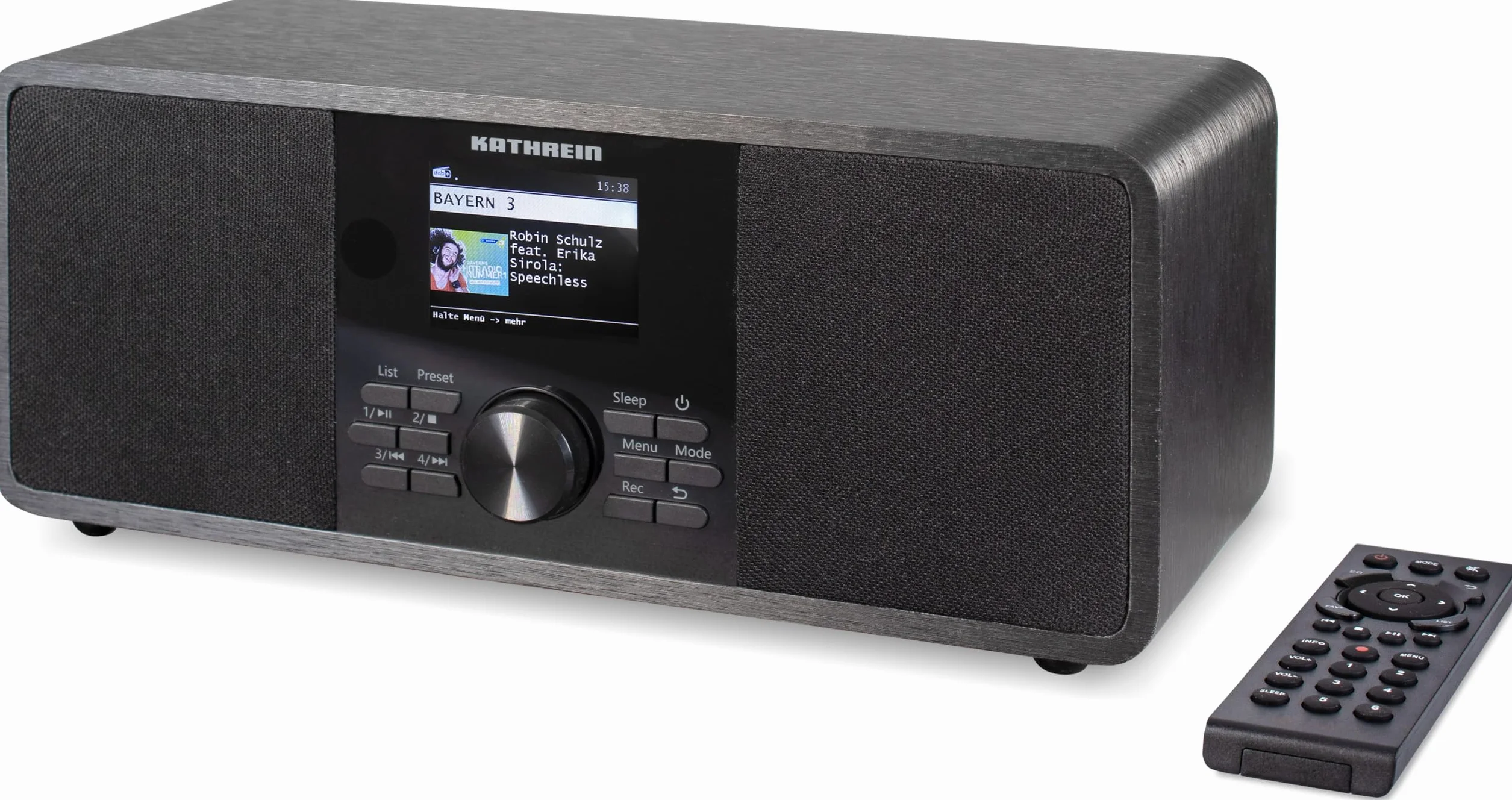 KATHREIN DAB+ link S12 – DAB+/Internetradio, Stereo – Schwarz | 2 × 15 Watt, Bluetooth Audio Streaming & Sendefunktion, Streamingdienste wie Deezer, TIDAL etc., USB-Aufnahme, App-Steuerung