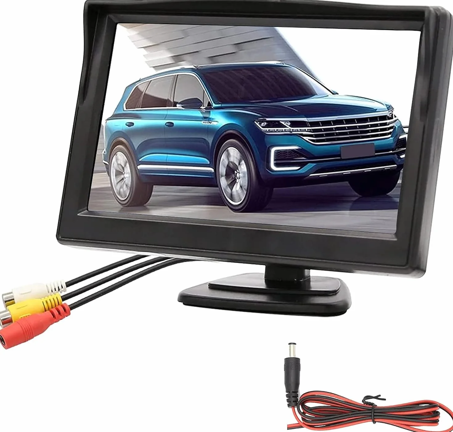 Rückfahrmonitor Proxel 5 Zoll – IPS-Display AHD 1080p, Helligkeit 500 cd/m², Kontrast 300:1, Stromversorgung 12–30 V, unterstützt AHD und CVBS, verstellbare Leitlinien