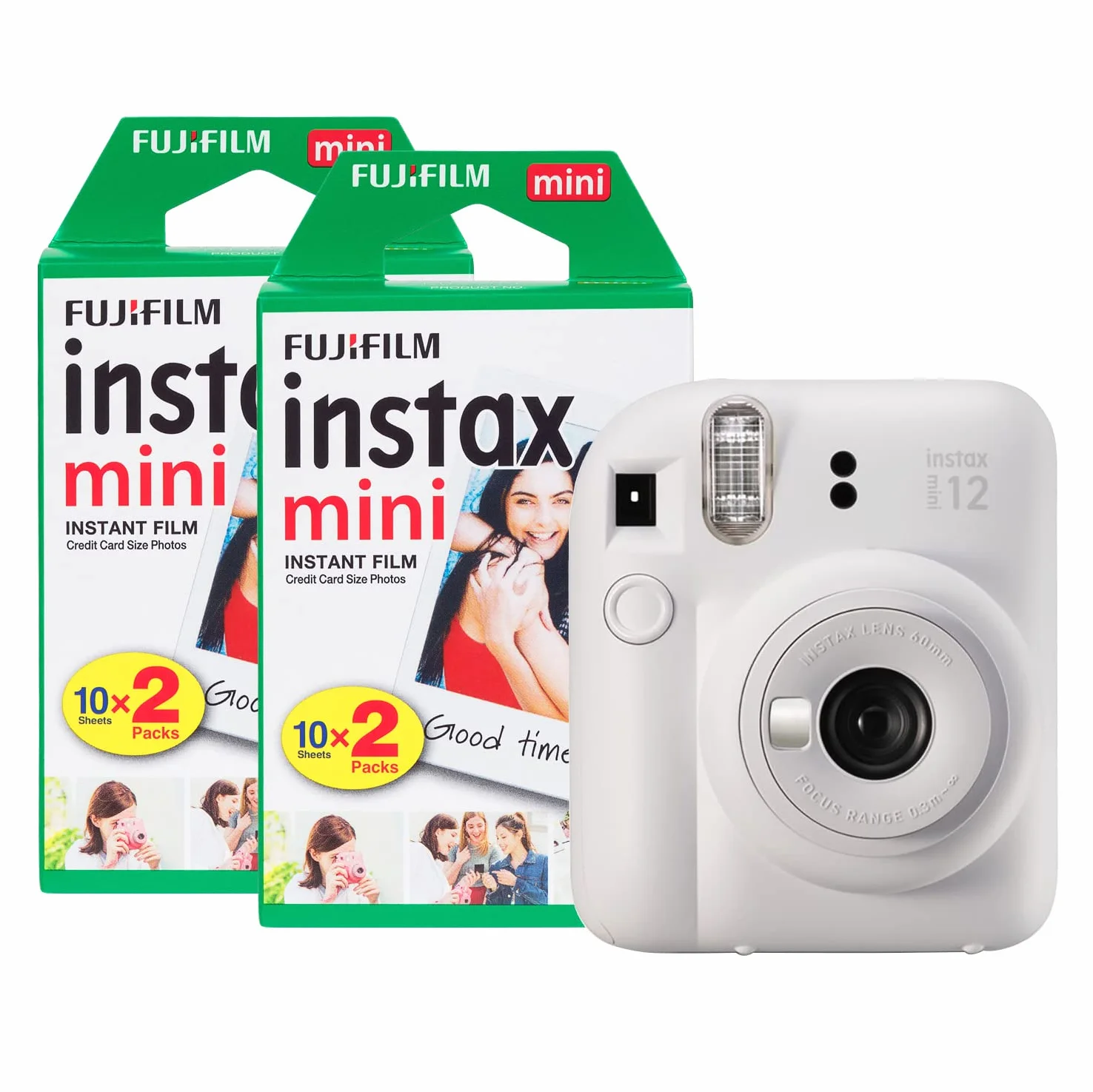 Fujifilm Instax Mini 12 Sofortbildkamera 40 Aufnahmen Tonweiß