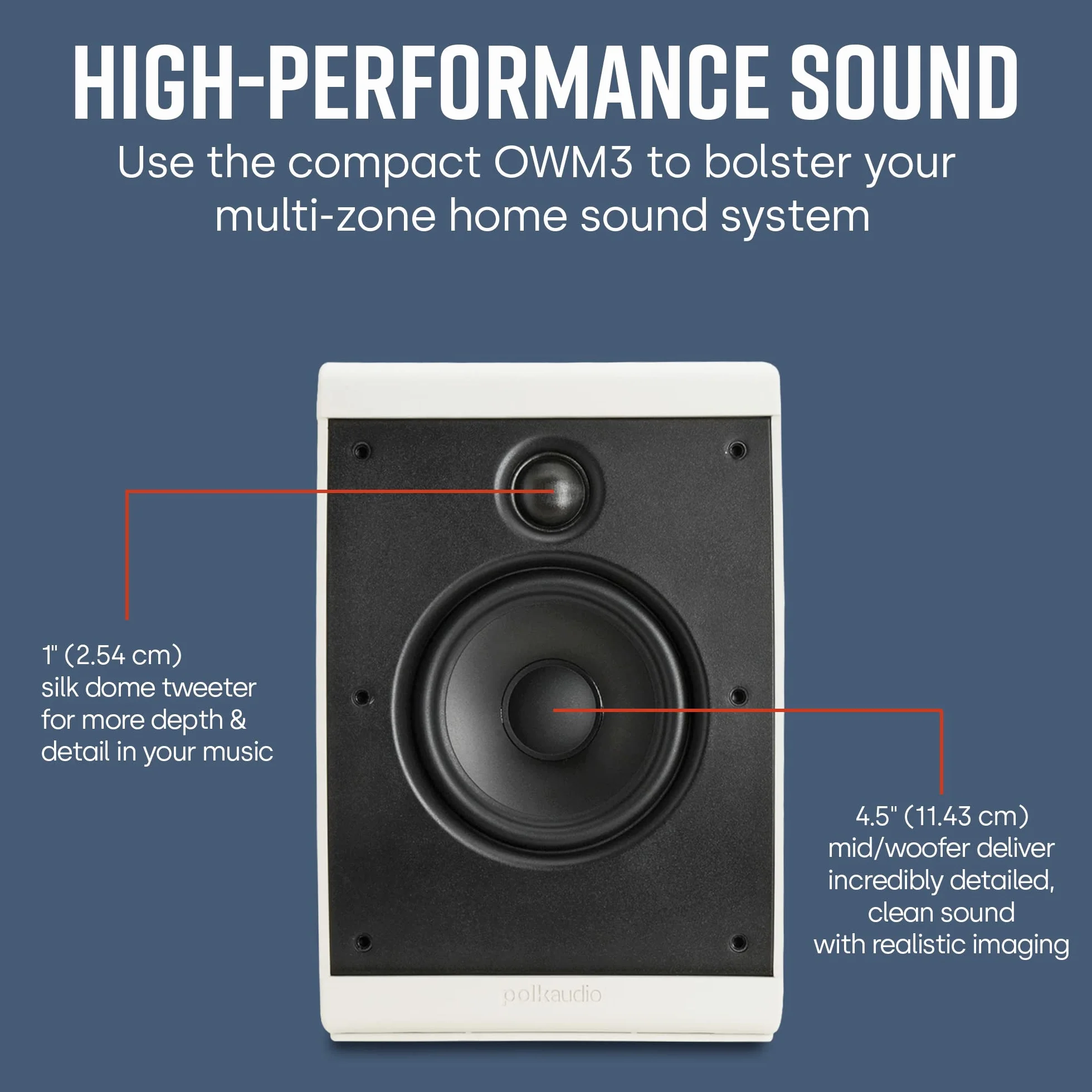 Polk Audio OWM3 Satelliten-Lautsprecher, weiß