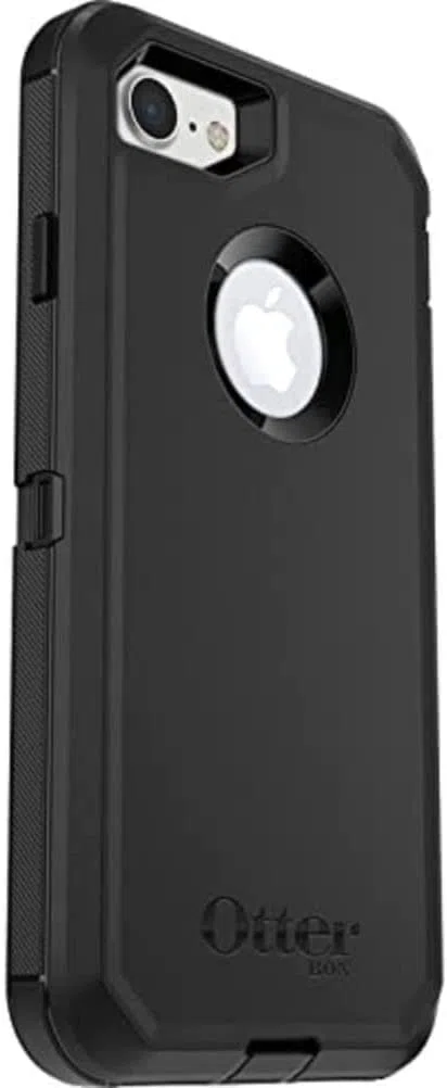 OtterBox Defender Hülle für iPhone 7/8/SE 2. gen/SE 3. gen, stoßfest, sturzsicher, Ultra-robust, schützende Hülle, 4X getestet nach Militärstandard, Schwarz, Keine Einzelhandelsverpackung