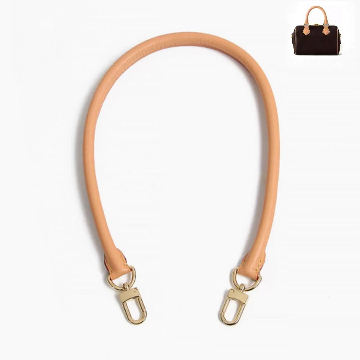 Vachetta Leder Schulterriemen 70cm – Rund Geformter Ersatzgurt 1,8cm kompatibel mit Speedy 25 30 35 kurzer Schultergurt