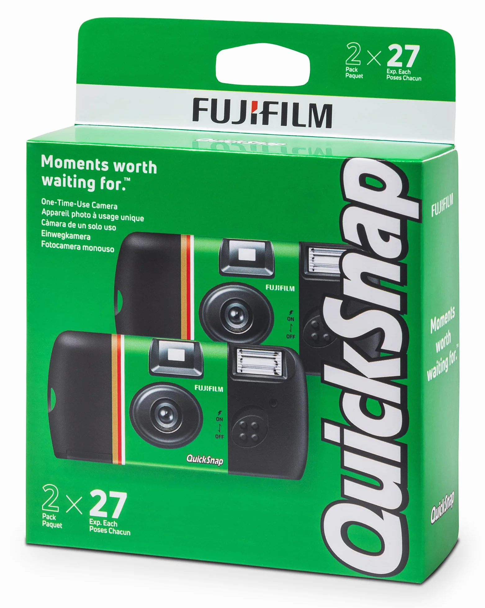 FUJIFILM QuickSnap Einwegkamera mit Blitz ISO 400 35mm 27 Aufnahmen 2er Pack