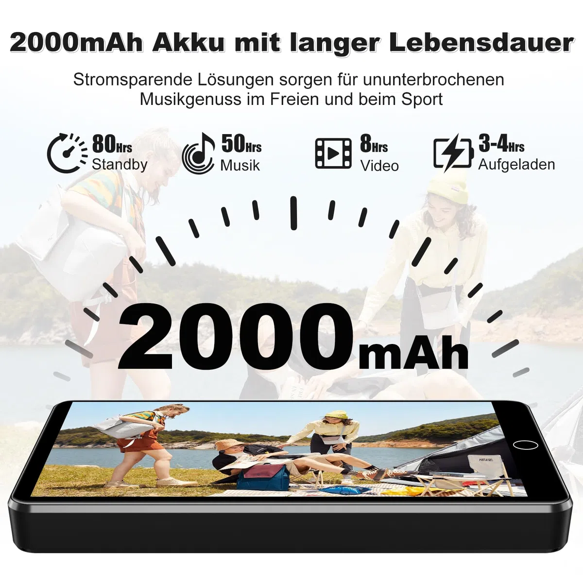 144GB MP3 Player Spotify mit WiFi und Bluetooth, Android MP4-Player für Kinder, 4.02 Zoll Touchscreen Musikplayer mit Audible, Amazon Music und Play Store