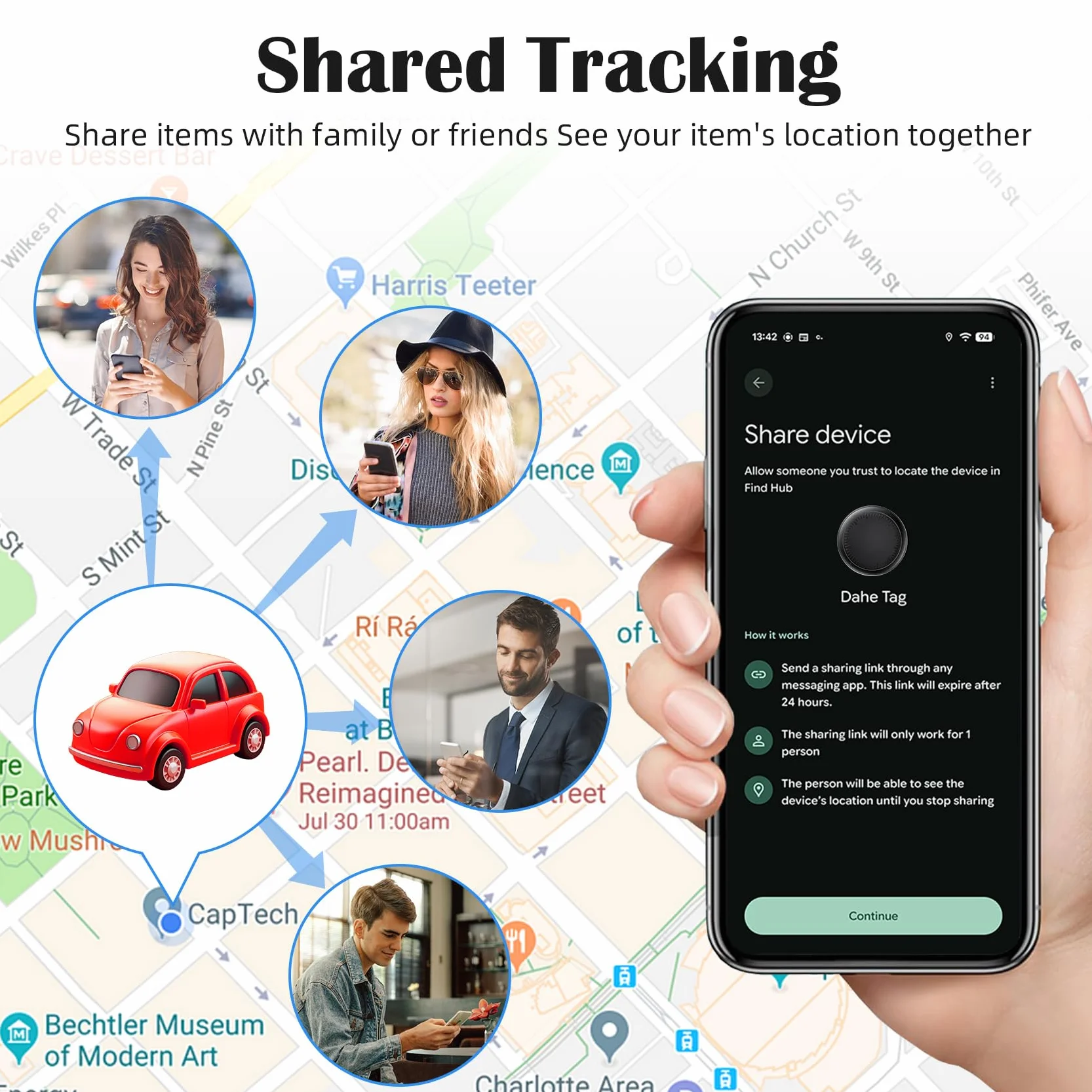 GPS Tracker für Auto, GPS-Tracker für Fahrzeuge Echtzeit Air Tracker Android, Globale Abdeckung Magnetischer Auto Tracker Verstecktes Ortungsgerät Keine monatliche Gebühr oder Abonnement