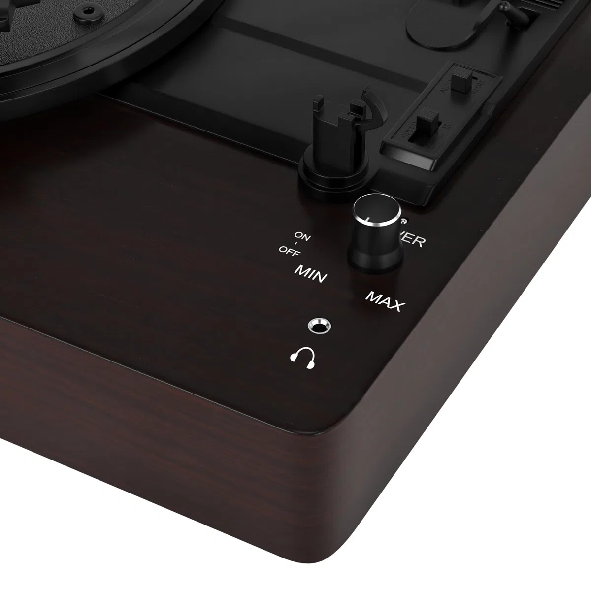 Topteng Schallplattenspieler mit Lautsprecher, 3-Geschwindigkeiten (33/45/78 U/min) für 7/10/12 Zoll Vinyl-Schallplatten, Geteilter Turntable Record Player, mit LP Modus - Zum entspannten Musikgenuss