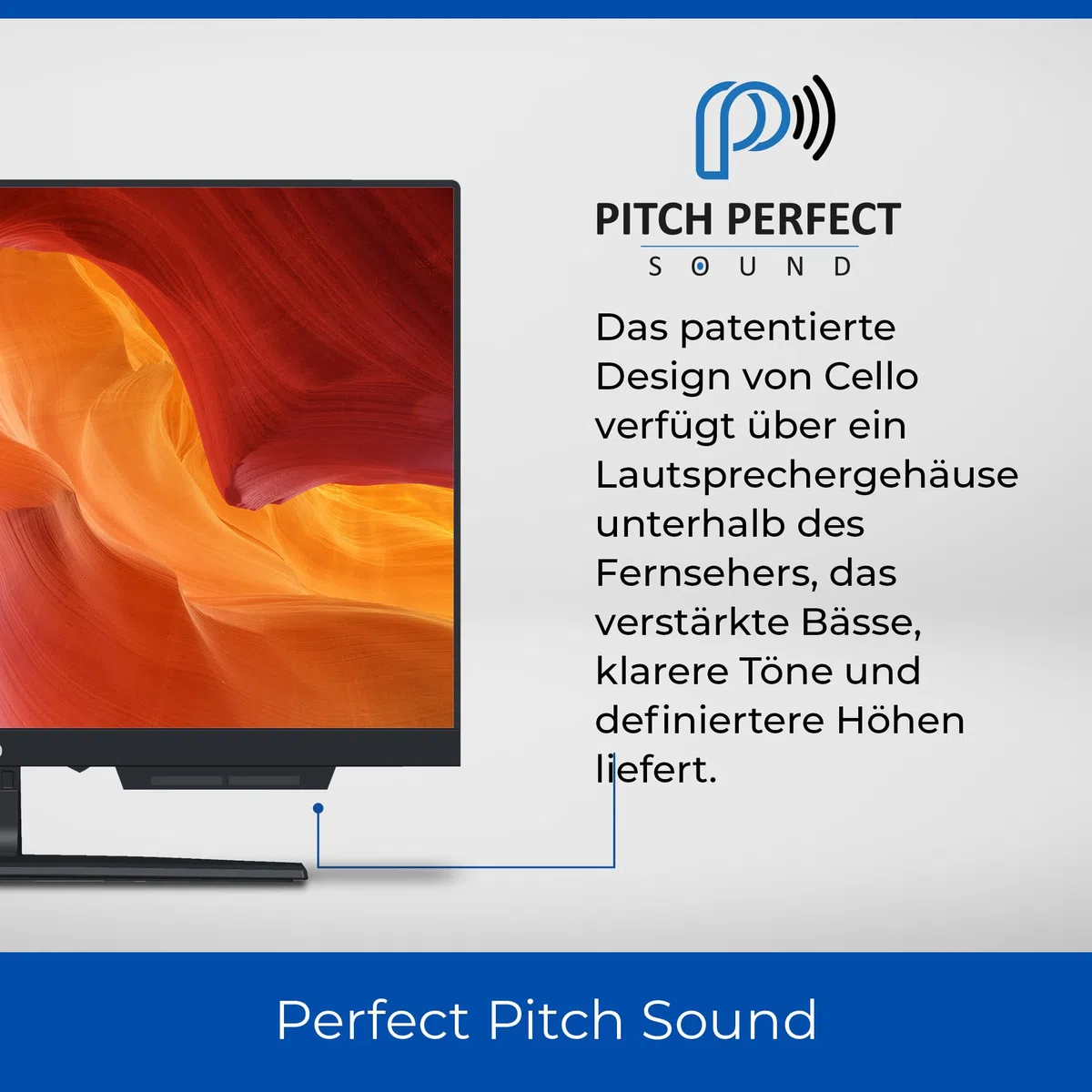 Cello C2224F 22 Zoll Full-HD LED-Fernseher mit DVD-Player, Nicht smart, Triple-Tuner DVB-C/S2/T2, USB-Aufnahme, HDMI, Pitch Perfect Sound