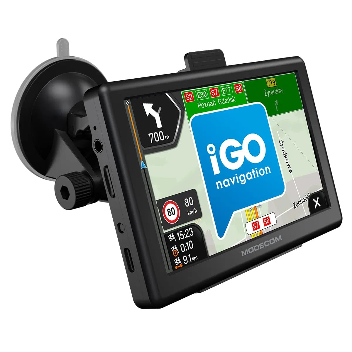MODECOM Freeway CX 5.0 Navigationsgerät für PKW & LKW | 5 Zoll Display mit iGO Navigation Truck Europa Karten | Schneller Prozessor | Fahrspurassistent & Tempolimit