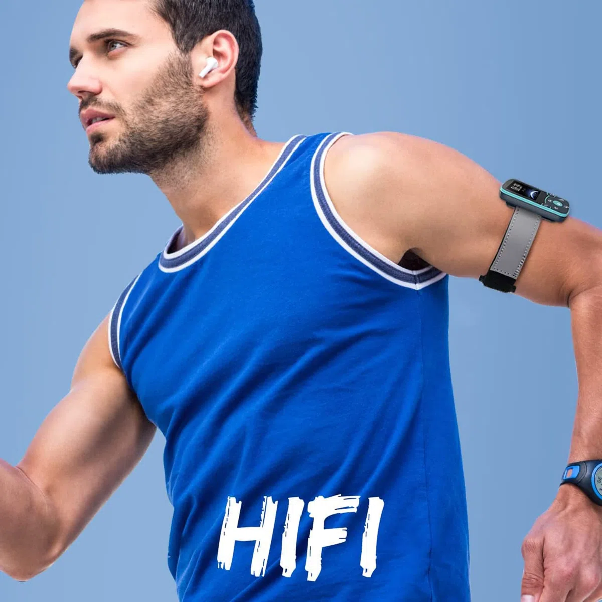 AGPTEK MP3 Player Bluetooth 5.0 Sport 32GB mit 1,5 Zoll TFT Farbbildschirm, Mini Musik Player mit Clip, Unterstützt bis 128GB TF Karte, mit unabhängiger Lautstärketaste, Blau
