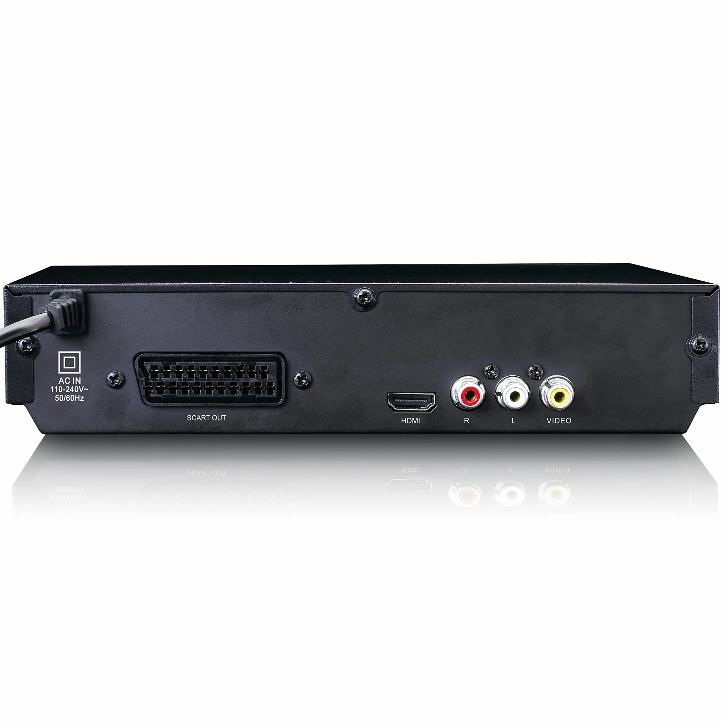 Lenco DVD-120 DVD-Player - HDMI und SCART Anschluss - USB Wiedergabe - MP3,MPG,MPEG4,AVI - Audio und Video Out - Fernbedienung -Schwarz, DVD-120BK, Kompakt