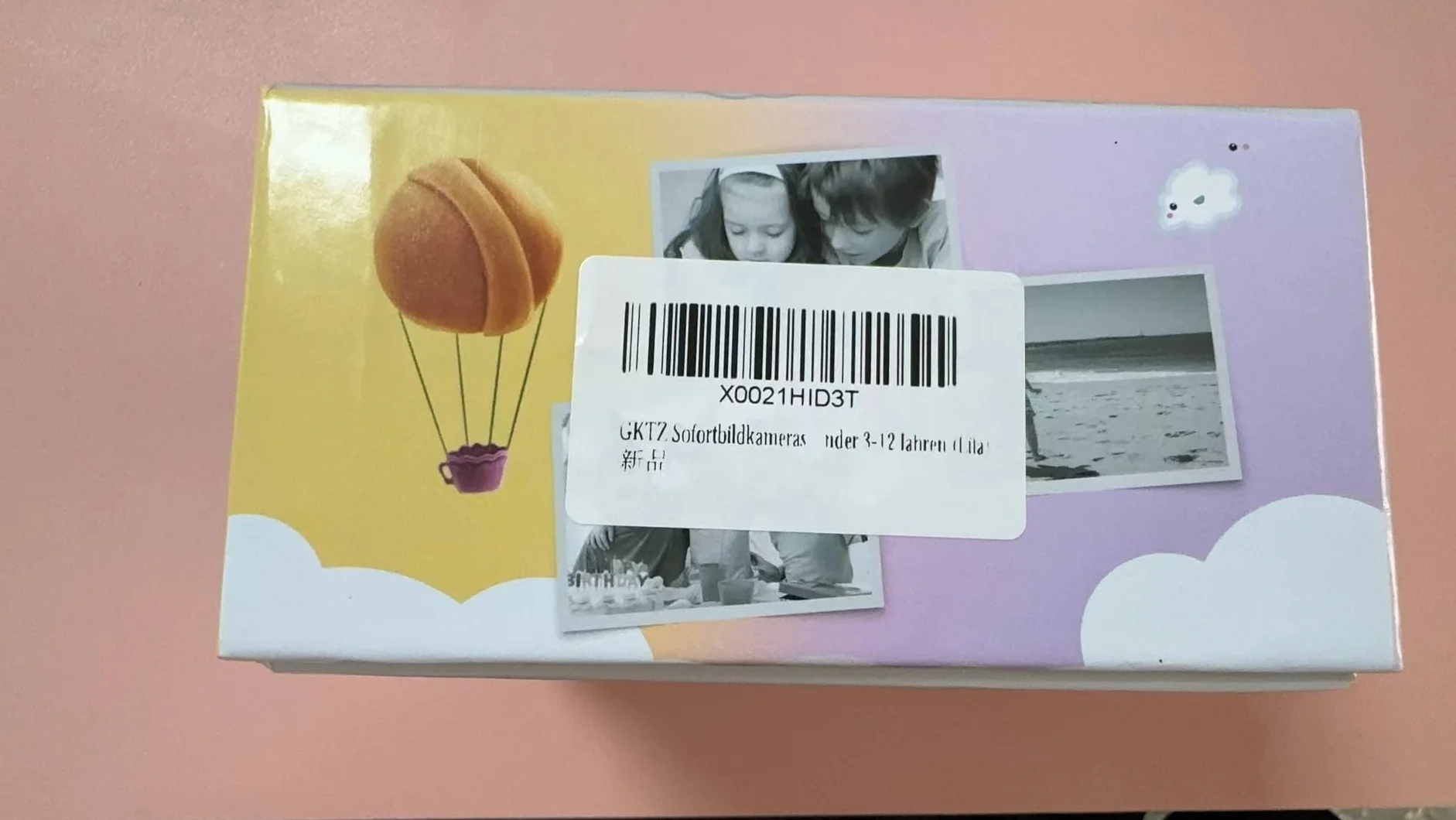 GKTZ Sofortbildkamera für Kinder 1080P mit 3 Rollen Fotopapier (Purple)