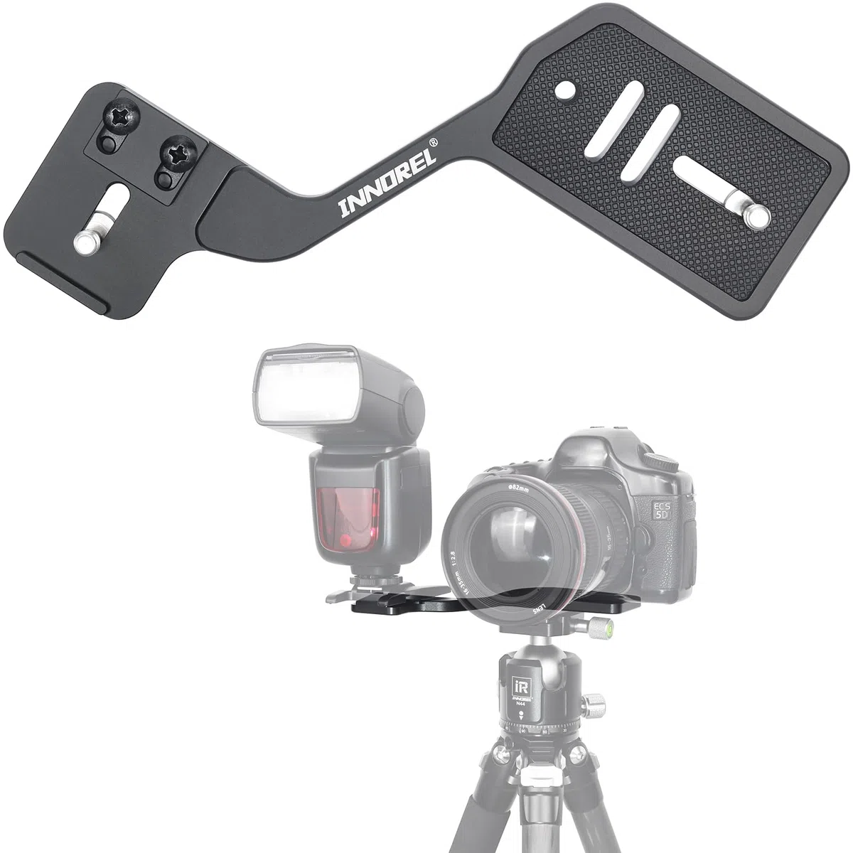 INNOREL Kamera Taschenlampe Stativ Halterung Professionelle multifunktionale tragbare Universal Aluminium Halterung mit Dual 1/4" Schraube Halterung Für Kamera Stand Shooting LED Licht Stand Mikrofon