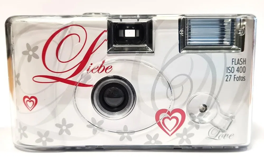2X 1A PHOTO PORST Einwegkamera Edition Liebe & Love & Herzen, mit Blitz, Batterien und Film (2er Pack, je 27 Aufnahmen)
