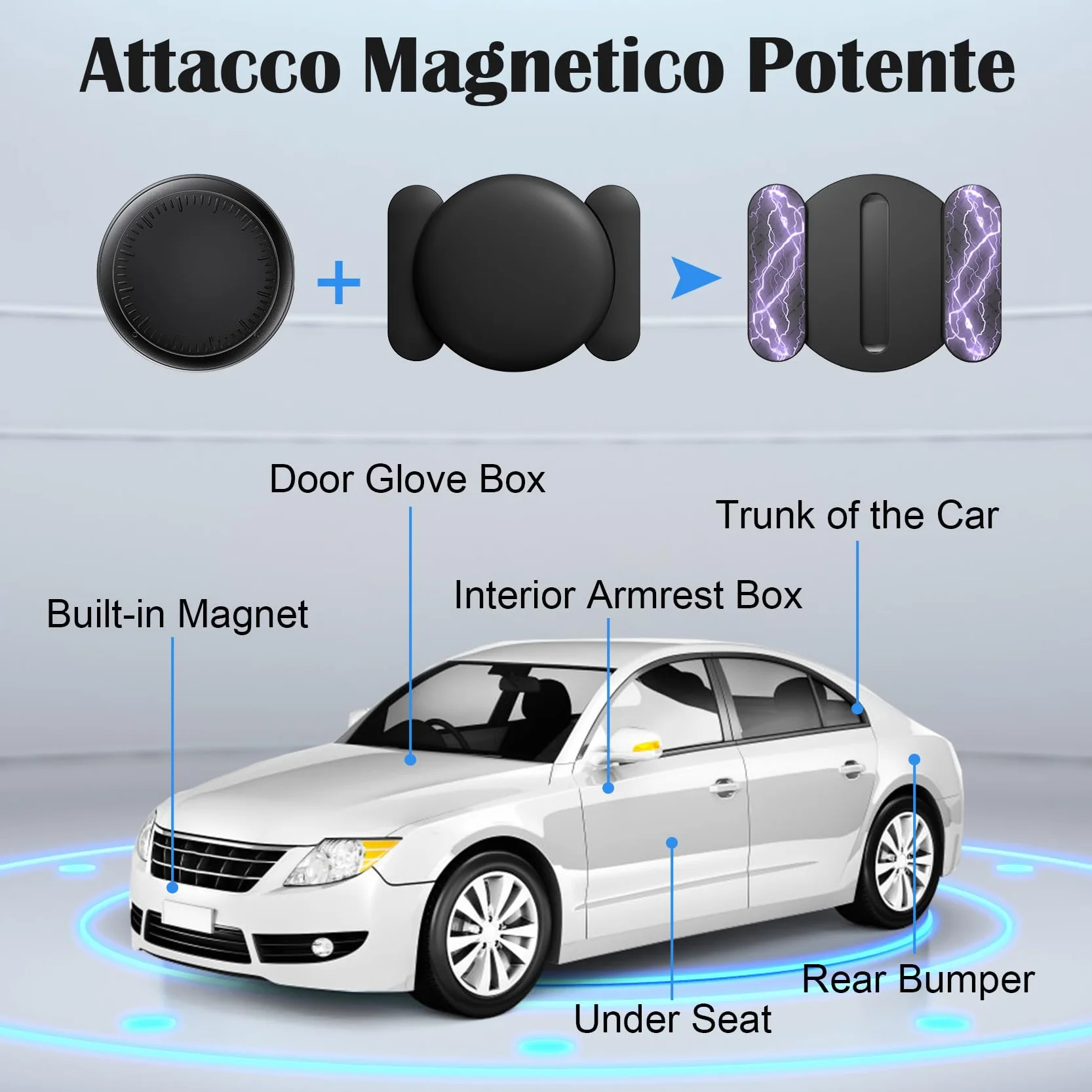 GPS Tracker für Auto, GPS-Tracker für Fahrzeuge Echtzeit Air Tracker Android, Globale Abdeckung Magnetischer Auto Tracker Verstecktes Ortungsgerät Keine monatliche Gebühr oder Abonnement