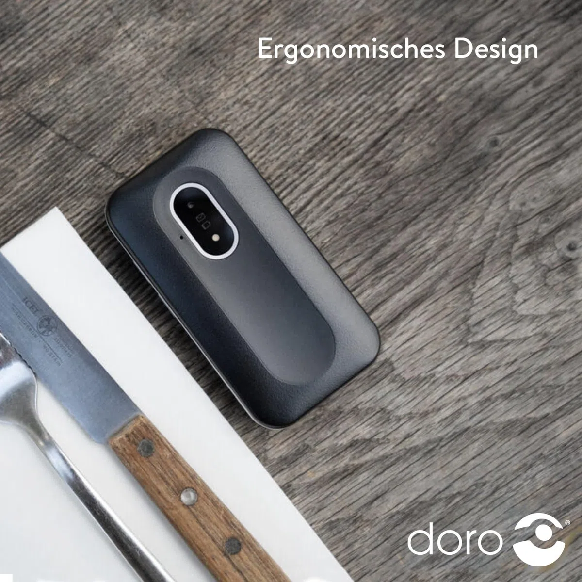 Doro Leva L20 Seniorenhandy, großes Display im Querformat – leistungsstarker HD-Sound – Kamera – Unterstützungstaste mit GPS-Ortung – Basic-Telefon ohne Internet (Schwarz & Weiß)