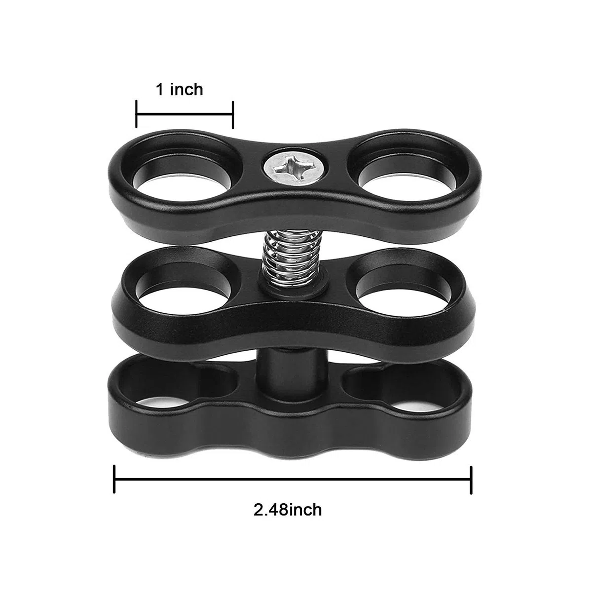 4 Stück 2,5 cm Aluminium-Kugelklemmen-Halterung für Unterwasser-Tauchlichtarme, Tablett-System, Fotografie-Tauchkamera
