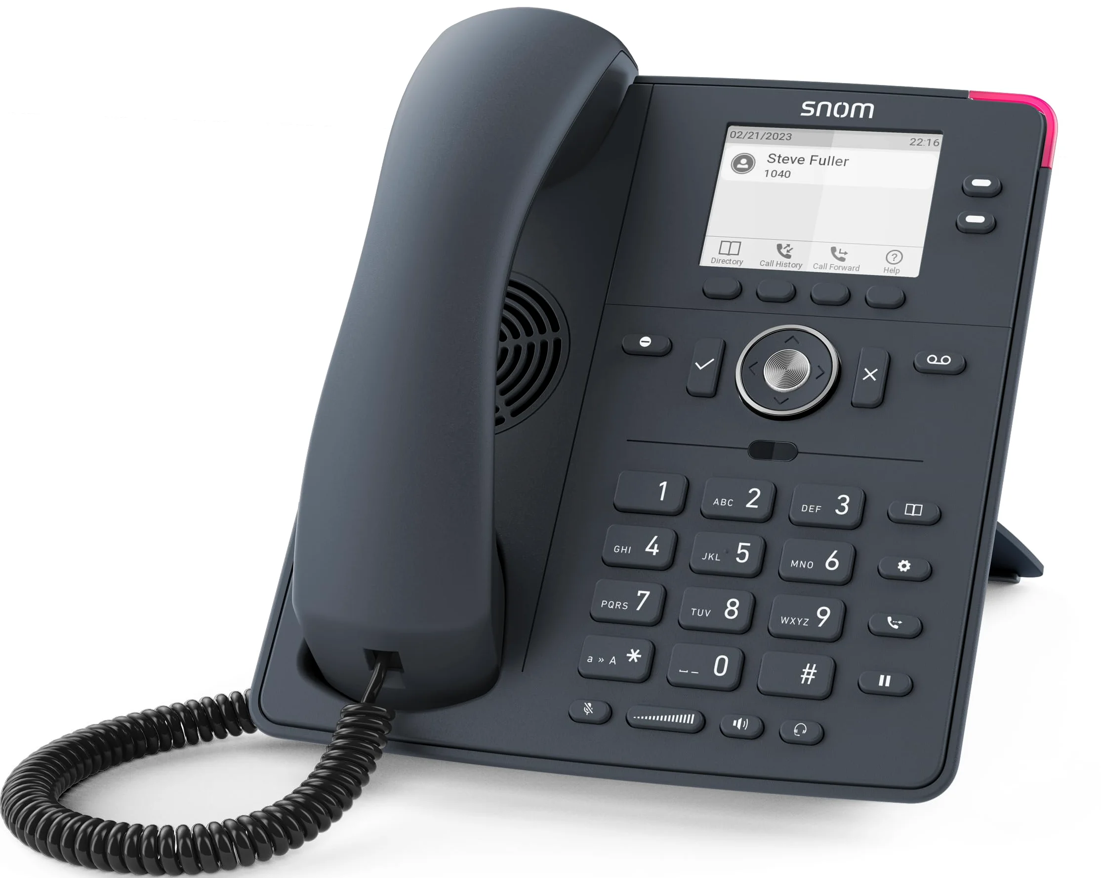 Snom D150 Schiefergraues IP Desk-Festnetztelefon, 2 SIP-IdentitäTen, Gigabit Ethernet, PoE, 2,8 Graustufen TFT LCD, SmartLabel-Funktionstasten, HD-Audio, FritzFon, Fritzbox Kompatibel