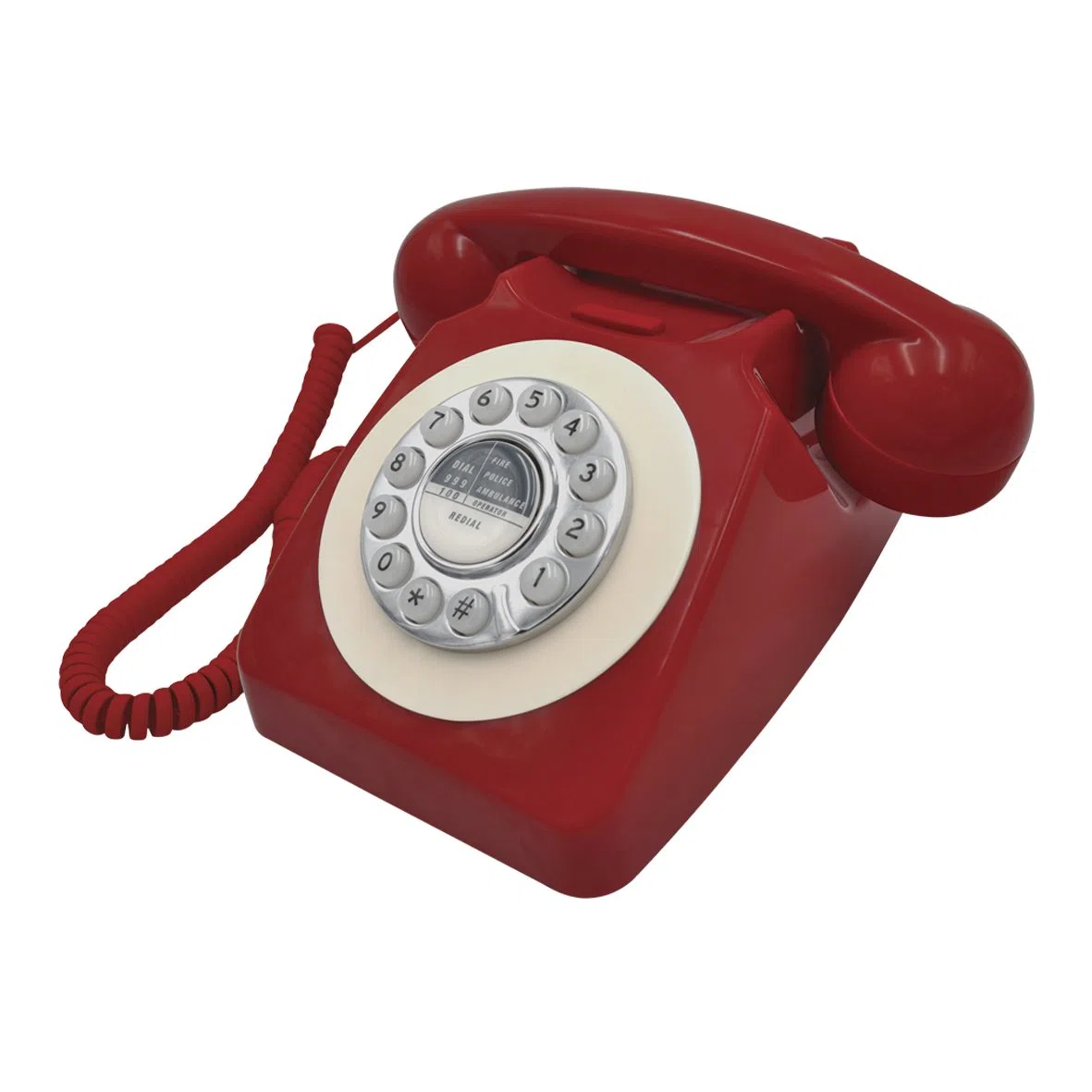 Benross 44510 Klassisches Telefon im Retro-Vintage-Stil, Rot
