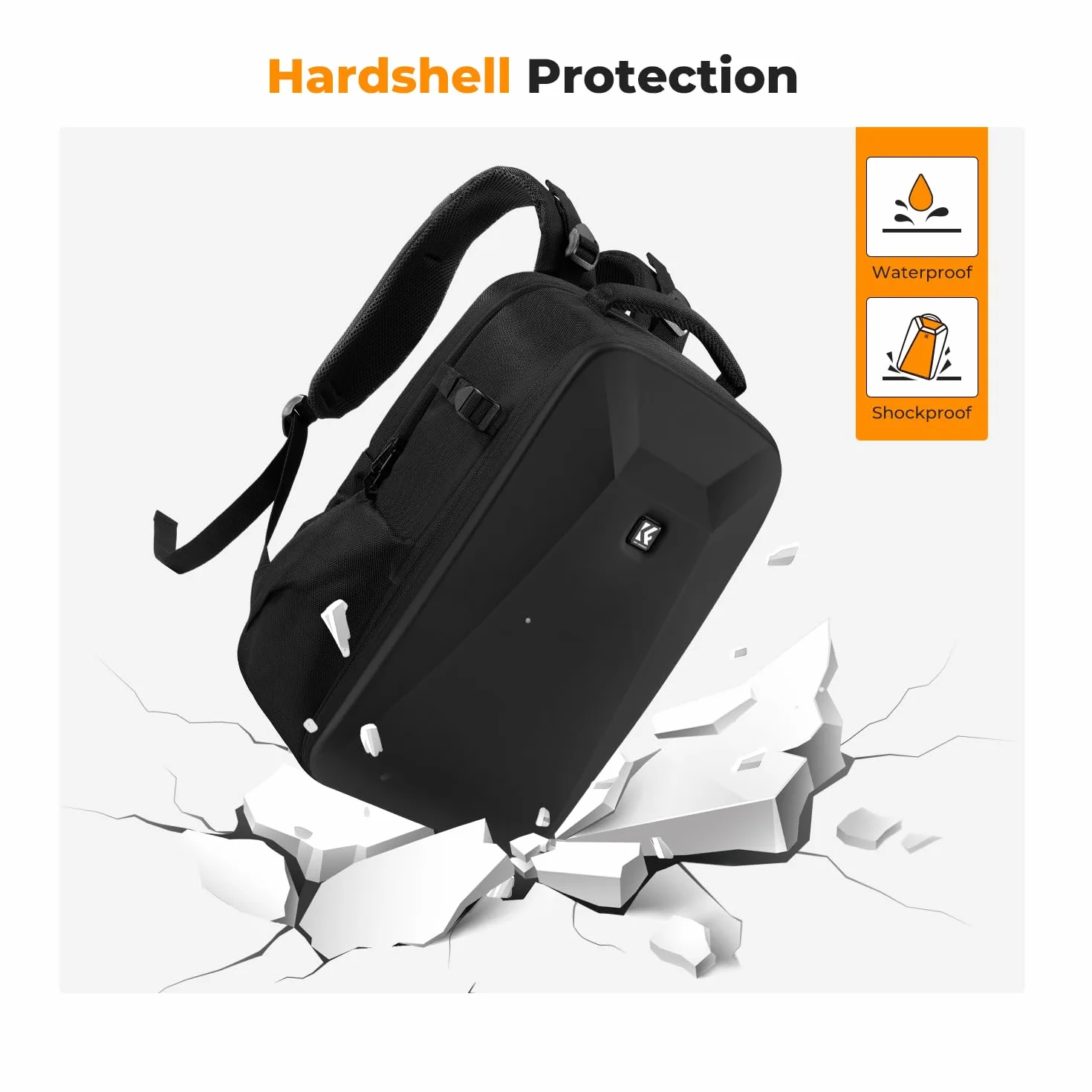 K&F CONCEPT Kamerarucksack Fotorucksack mit Hartschale Kameratasche mit 15,6-Zoll-Laptopfach und Regenschutz, Rucksack für Drohnen