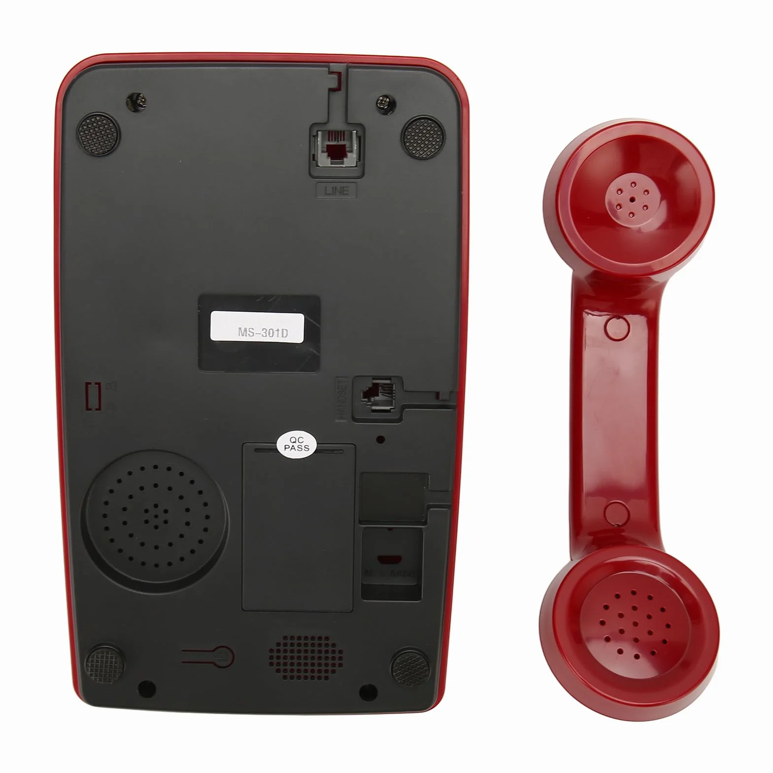 Wählscheibentelefon, Antikes Vintage-Festnetztelefon, mit Mechanischem Klingelton, Anrufbeantworter und Anrufer-ID, für Heimdekoration, Büro, Schreibtisch (Rot)