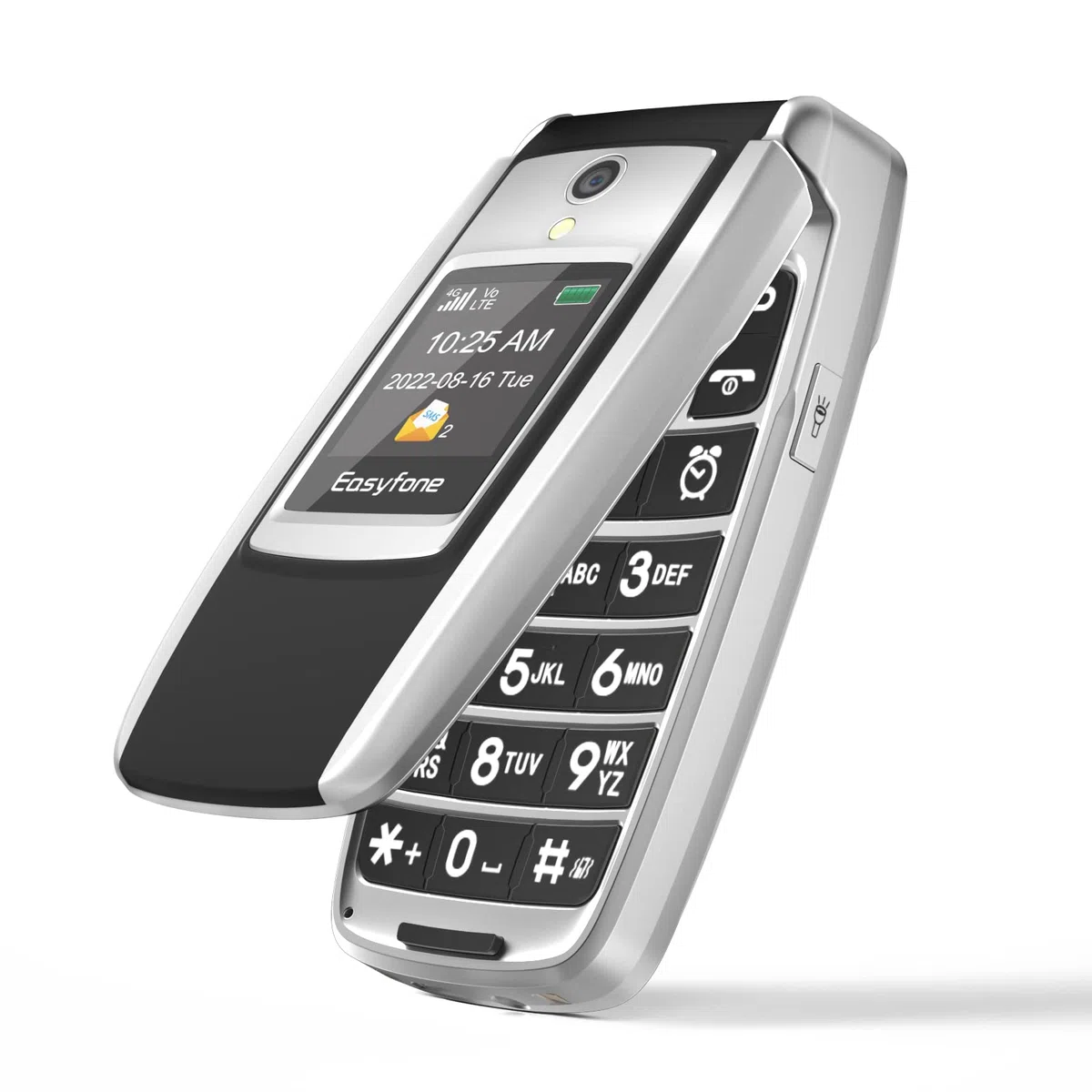 Easyfone T300 4G Seniorenhandy Klapphandy ohne Vertrag, Großtasten Mobiltelefon Einfach und Tasten Notruffunktion, Taschenlampe, 1500mAh Akku und Ladestation (Schwarz)