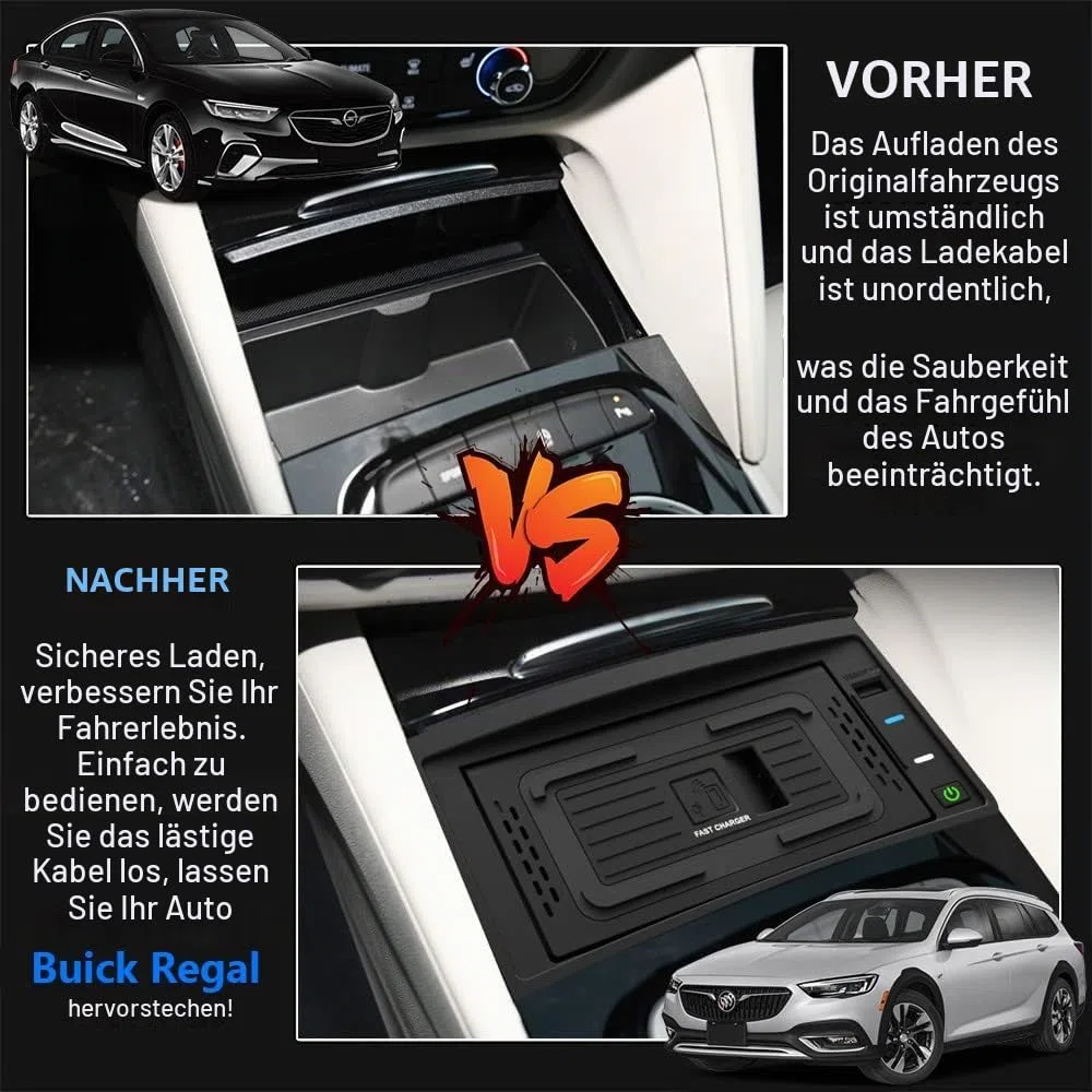 Kabelloses Ladegerät Auto für Opel Insignia B/MkII (Z18) 2018-2022, 15W Qi Schnellladendes Handy-Ladegerät für Opel Insignia B (Z18) Center Console-Zubehörfeld, Geschenk für Opel-Besitzer