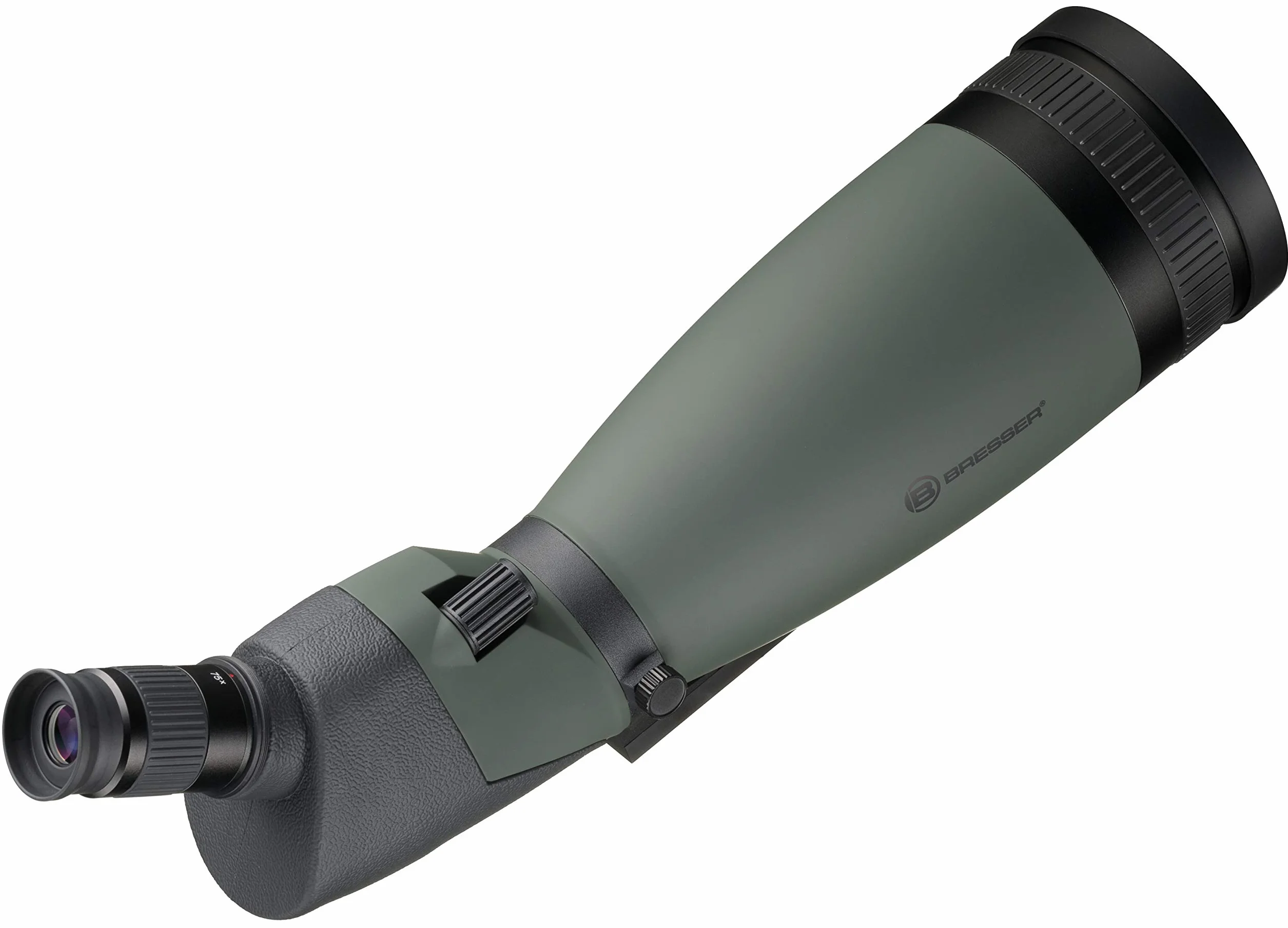 Bresser Spektiv Pirsch 25x-75x100, wasserdicht mit stufenloser Zoomfunktion und voller Mehrschichtvergütung, inklusive Sonnenblende und Bereitschaftstasche