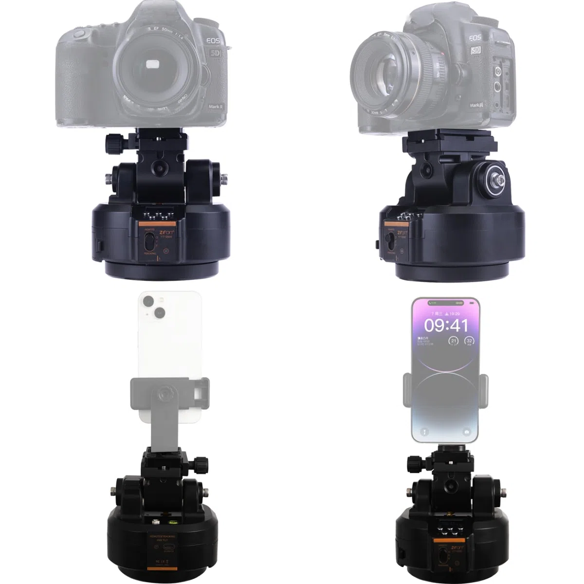 ZIFON YT2000 Kameras Remote Motorized Head AI Face Tracking AB Punkt Doppel Upgraded Modell 2KG für Gopro LED Licht Smartphone SLR Kameras für Tik-Tok YouTube Live Streaming.
