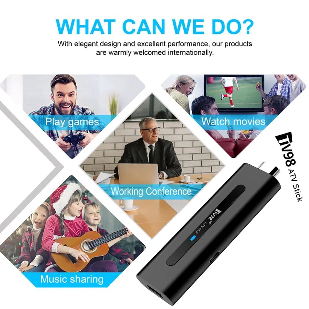 Android 14.0 TV Stick Box, 8K UHD Streaming Player 2025, Smart TV Box mit 2GB RAM 16GB ROM, Dual WiFi 2.4G/5.8G, Bluetooth 5.0, Sprachsteuerung, HDMI Plug & Play Media Player