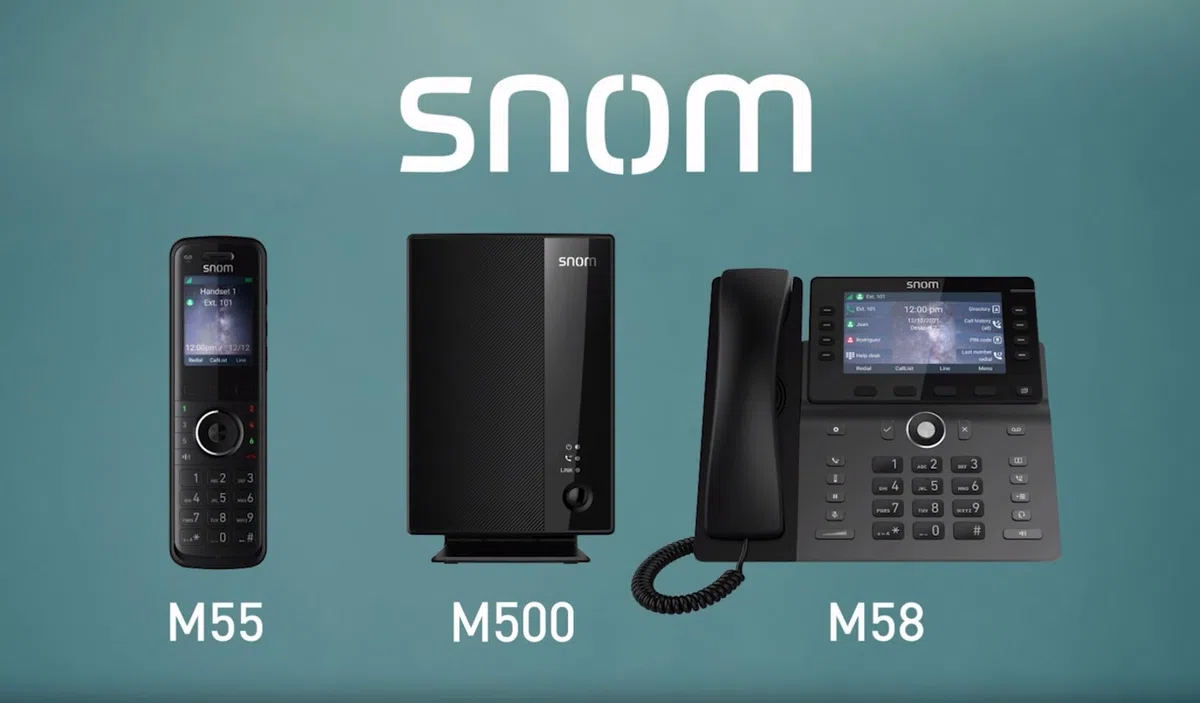 Snom M58 DECT-Mobilteil, 5" Farbdisplay, SIP, Schwarz, 00004631 | HD-Audio Schnurlostelefon für M500-System, 5-Zoll-Touchscreen, SRTP/TLS-Verschlüsselung, Home Office & KMU, 3 Jahre Garantie