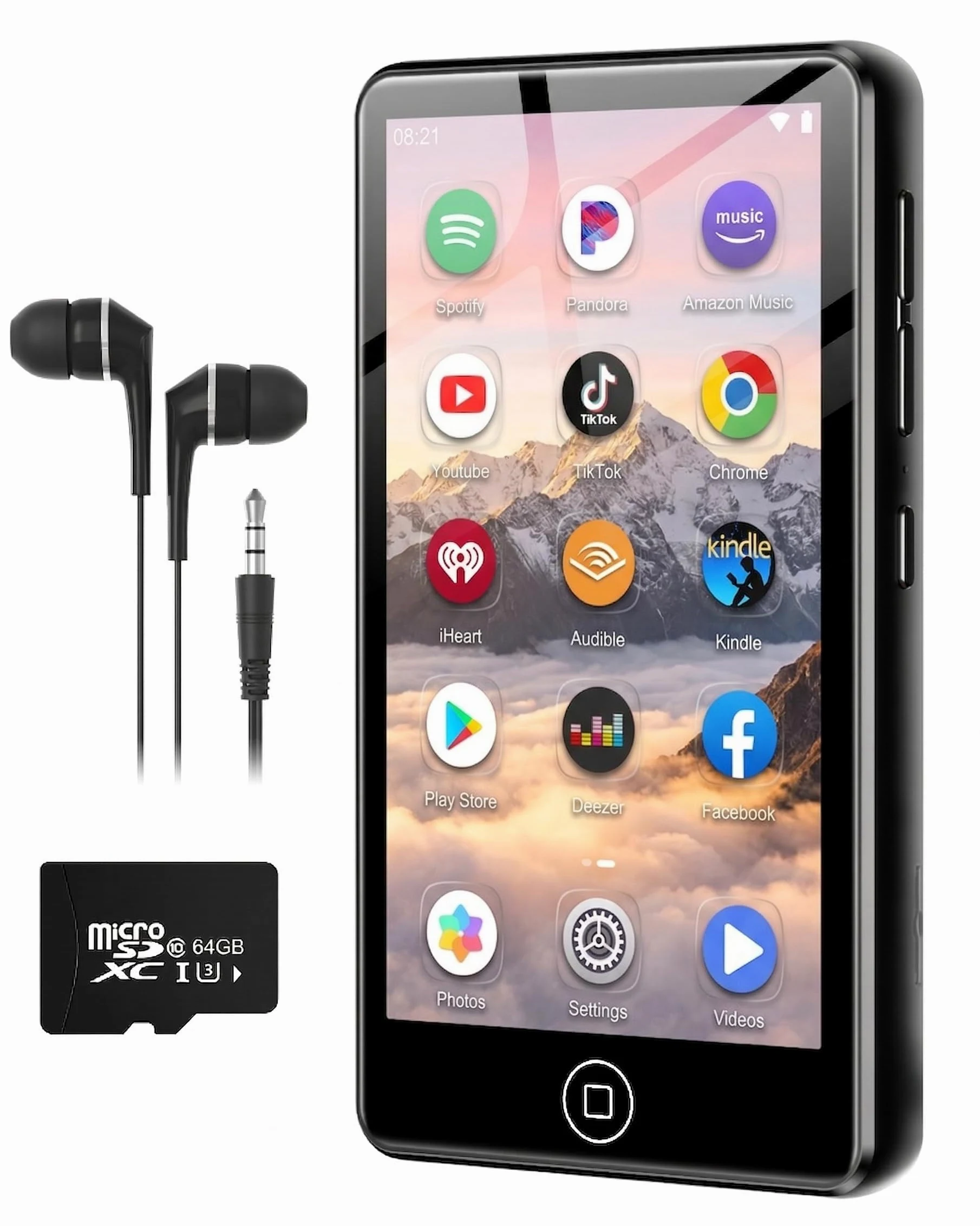 MP3 Player mit Bluetooth & WLAN, 80GB MP4 Musik Player | 4,02 Zoll Touchscreen mit Spotify, Deezer, Amazon Music, 1080P Video, 2000mAh Akku und TF-Erweiterung bis 512GB
