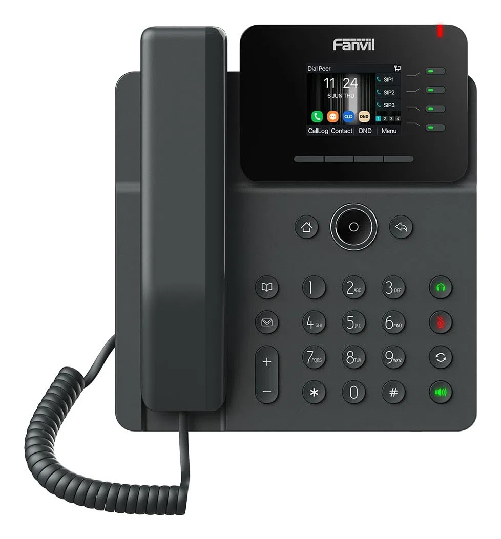 Fanvil V61W Business-IP-Telefon, 2,4 Zoll HD-Farbbildschirm, 4 SIP-Leitungen, 6-Wege-Audiokonferenz, HD-Audio, 2 Gigabit-Ports, WLAN 6, Bluetooth 5.4