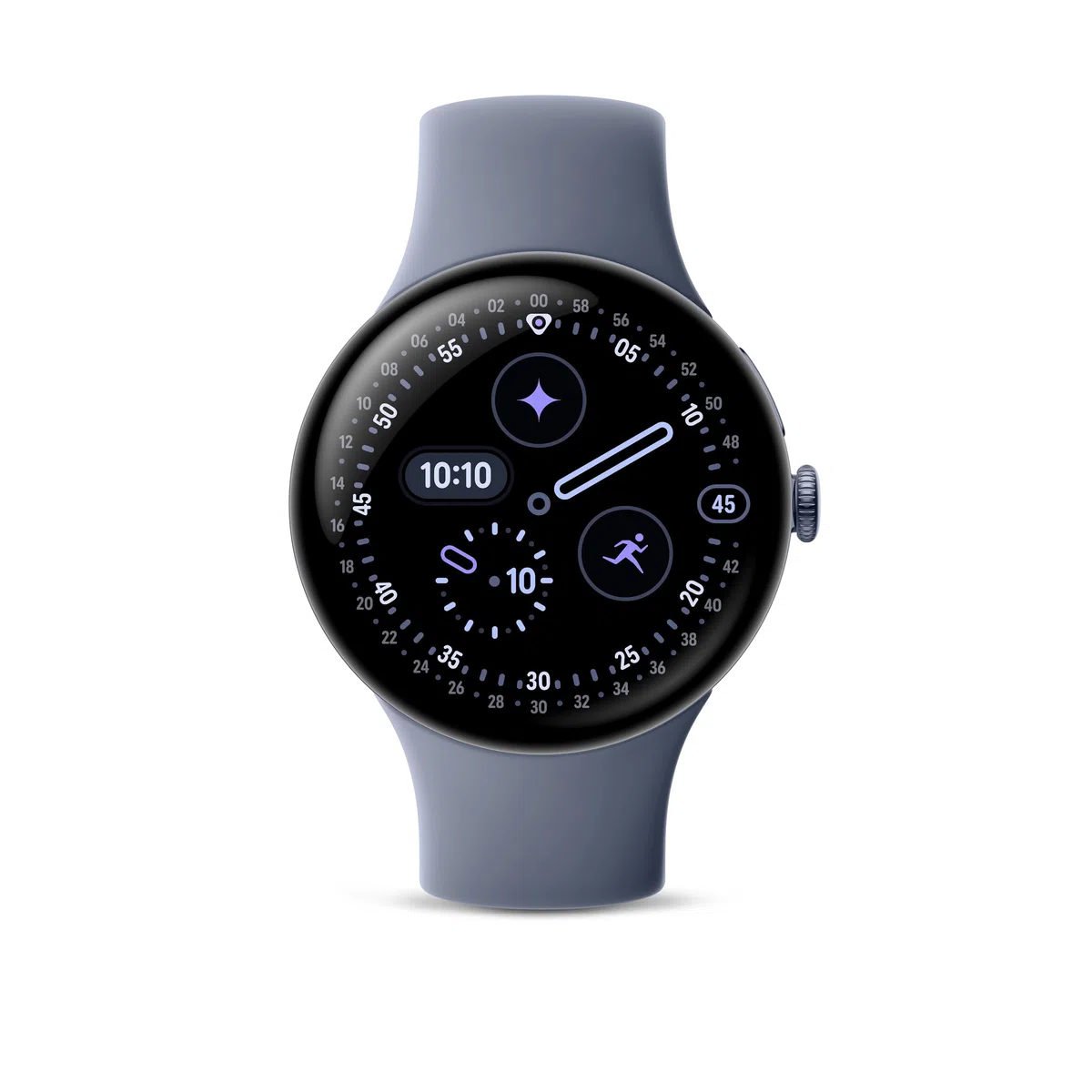 Google Pixel Watch 4 (45 mm) Android-Smartwatch Aluminiumgehäuse Satin Moonstone Sportarmband Moonstone WLAN