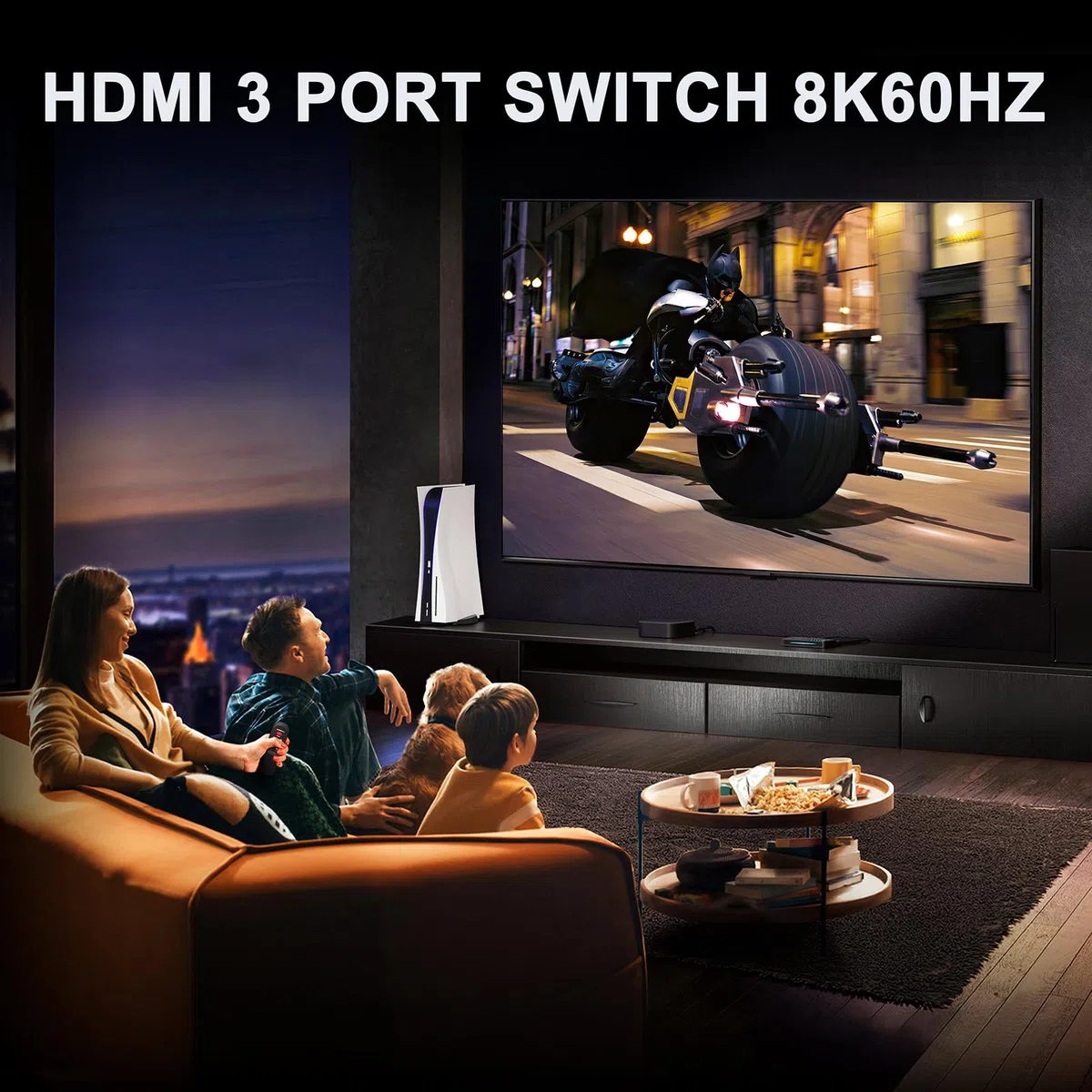 HDMI 2.1 Switch 3x1, AVIDGRAM 8K HDMI Umschalter 3 in 1 Out mit IR Fernbedienung, HDMISwitcher 4K 120Hz Auto Unterstützung 8K 48Gbps