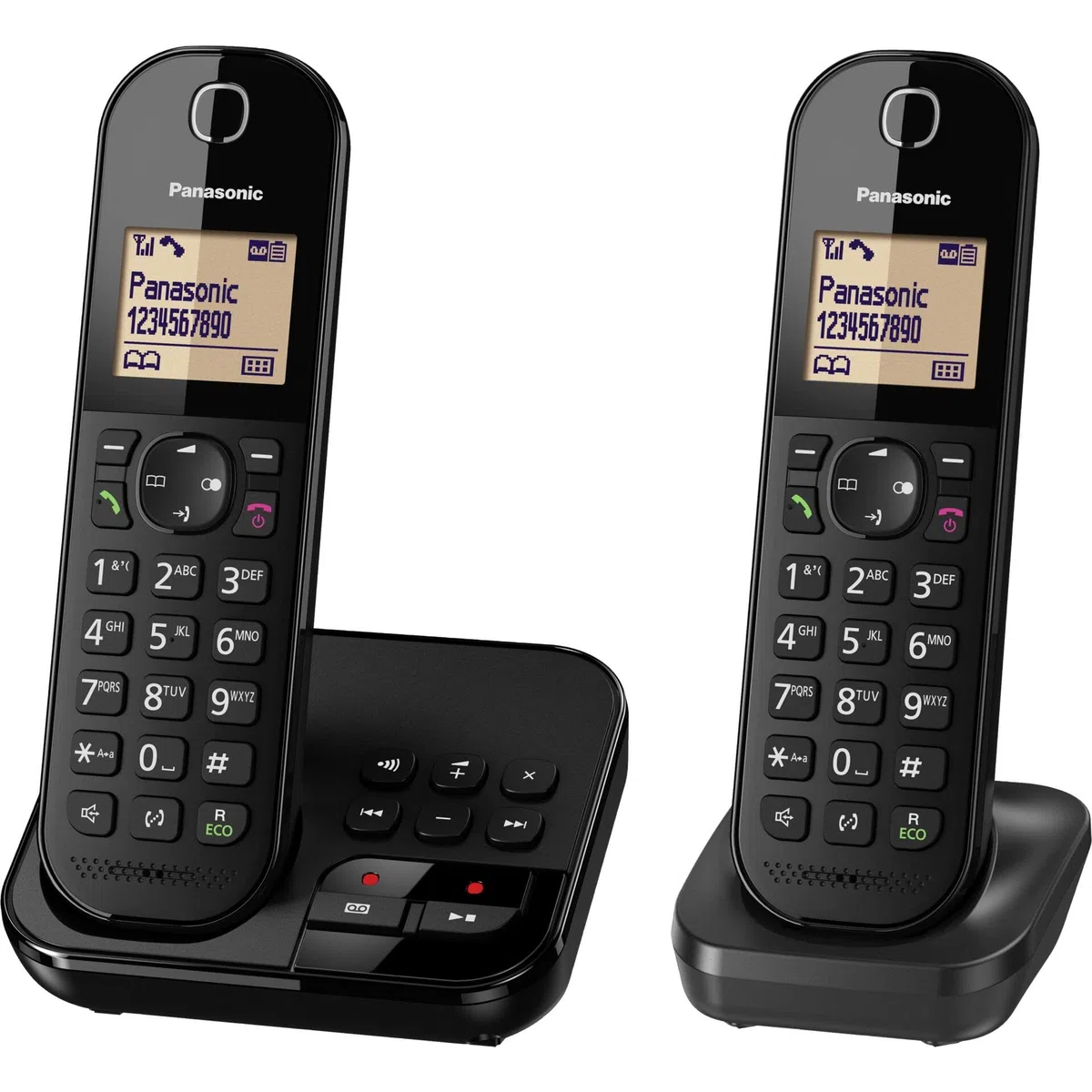 Panasonic KX-TGC 422 GB, schnurloses Telefon mit Anrufbeantworter und Zusatz-Set, Schwarz