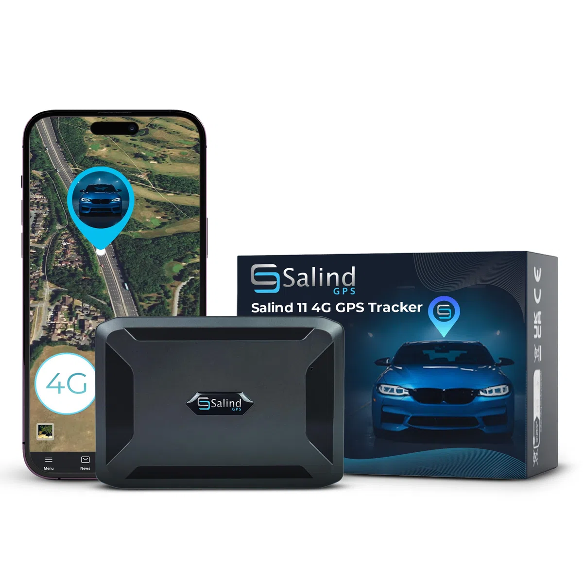 SALIND GPS - Salind 11 4G - GPS-Tracker für Auto, Motorrad, Fahrzeuge & LKW´s mit Magnet - Ortungsgerät mit Echtzeit-Tracking, Lange Akkulaufzeit - bis zu 70 Tage im Standby - Alarme - Geozaun