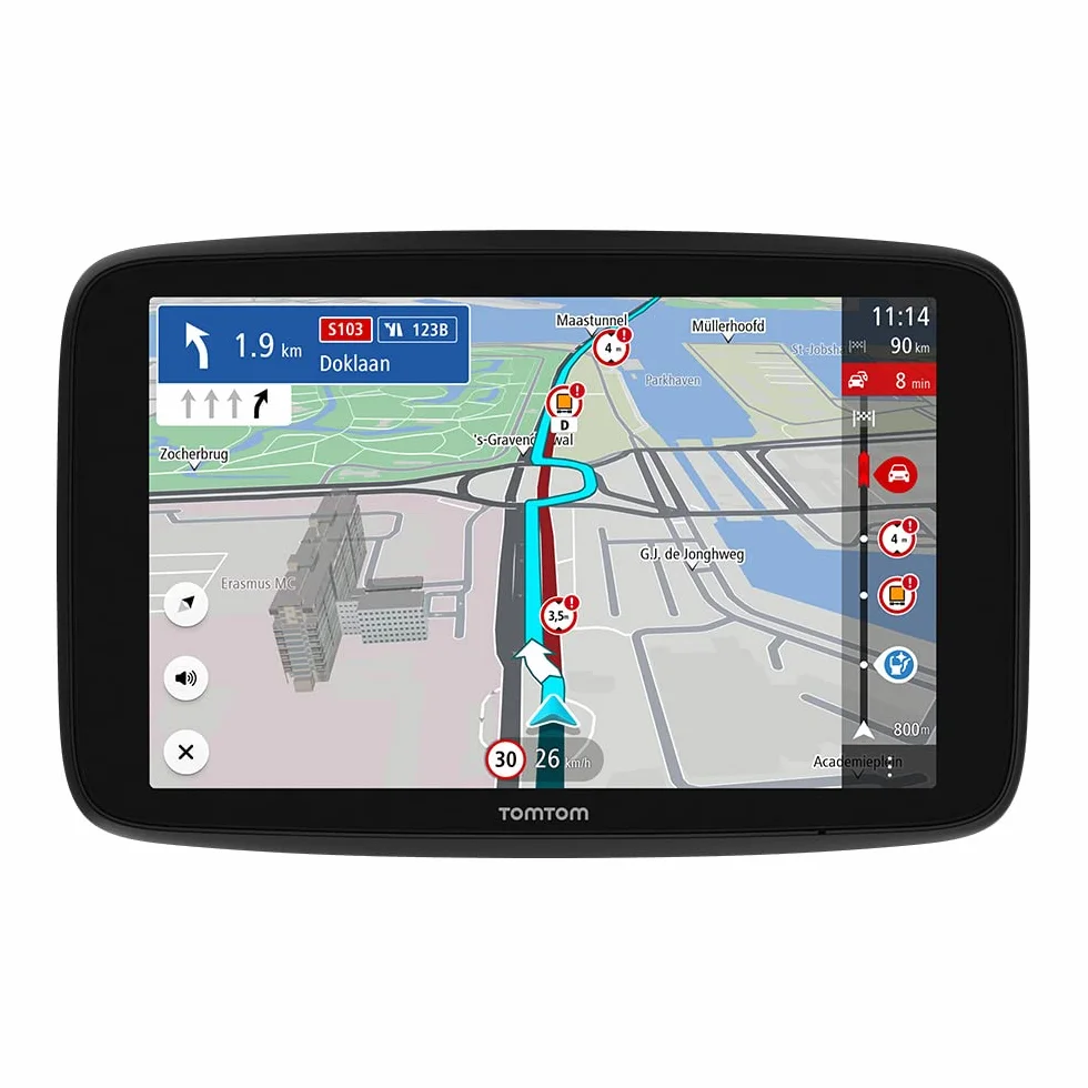TomTom LKW Navigationsgerät GO Expert (6 Zoll HD-Bildschirm, Routen für große Fahrzeuge, Stauvermeidung Dank TomTom Traffic, Weltkarten, Warnungen für Beschränkungen, schnelle Updates über WiFi)