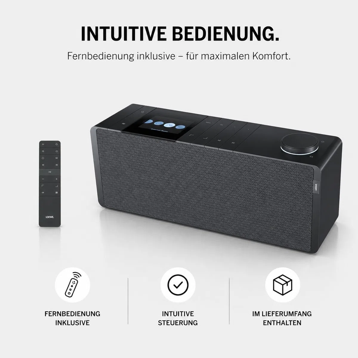 Loewe klang s1 basaltgrau, Stereo Smartradio, 80 Watt, DAB, DAB+, UKW, Audio Streaming, Bluetooth, USB, Internetradio, Digitalradio, WLAN Radio