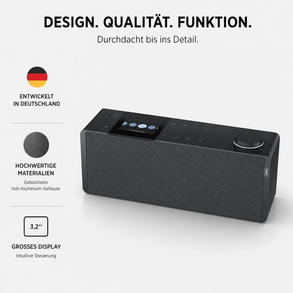 Loewe klang s1 basaltgrau, Stereo Smartradio, 80 Watt, DAB, DAB+, UKW, Audio Streaming, Bluetooth, USB, Internetradio, Digitalradio, WLAN Radio