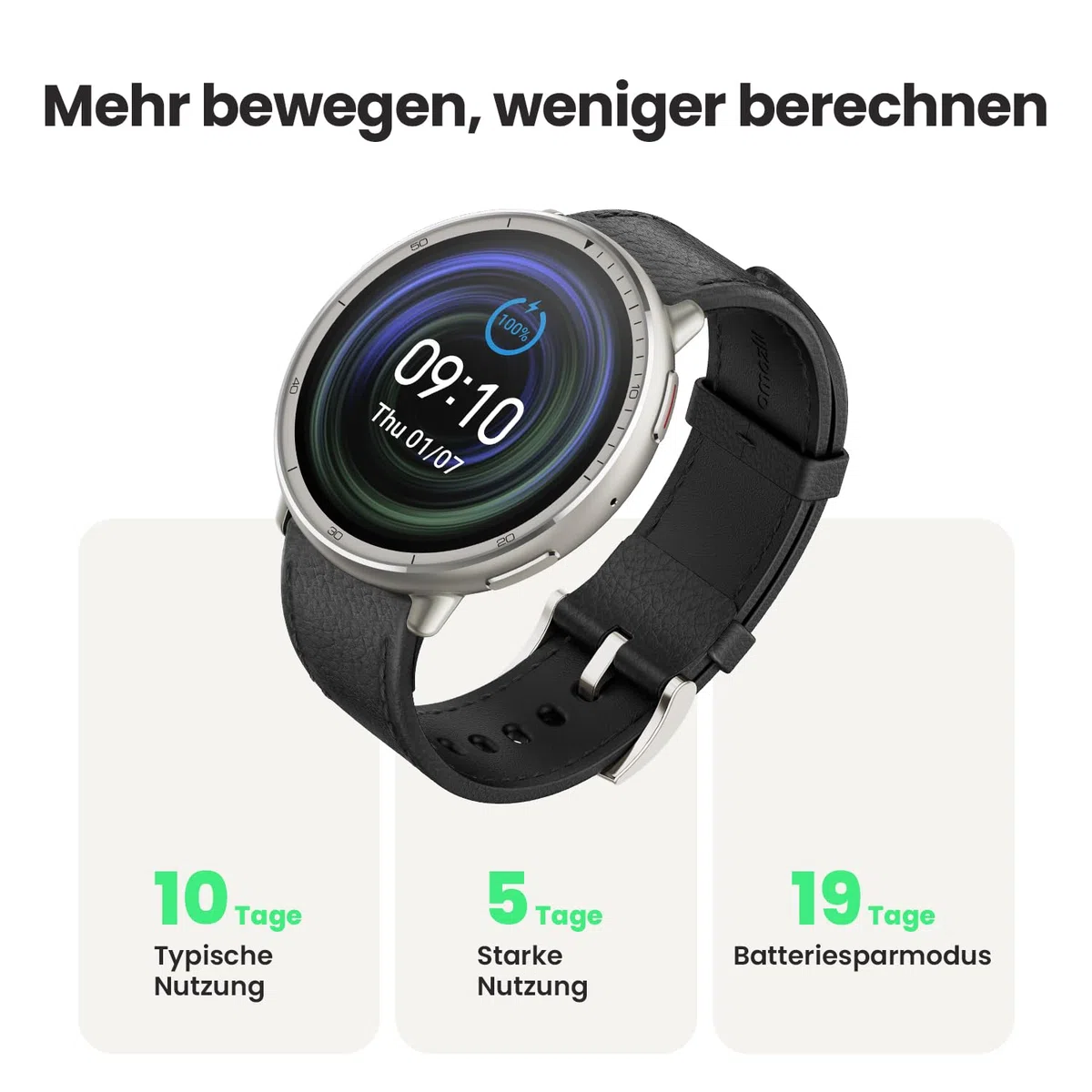 Amazfit Active 2 Smart Watch 44mm NFC GPS 5 ATM wasserdicht Fitness Tracker 160+ Sportmodi 10 Tage Akku