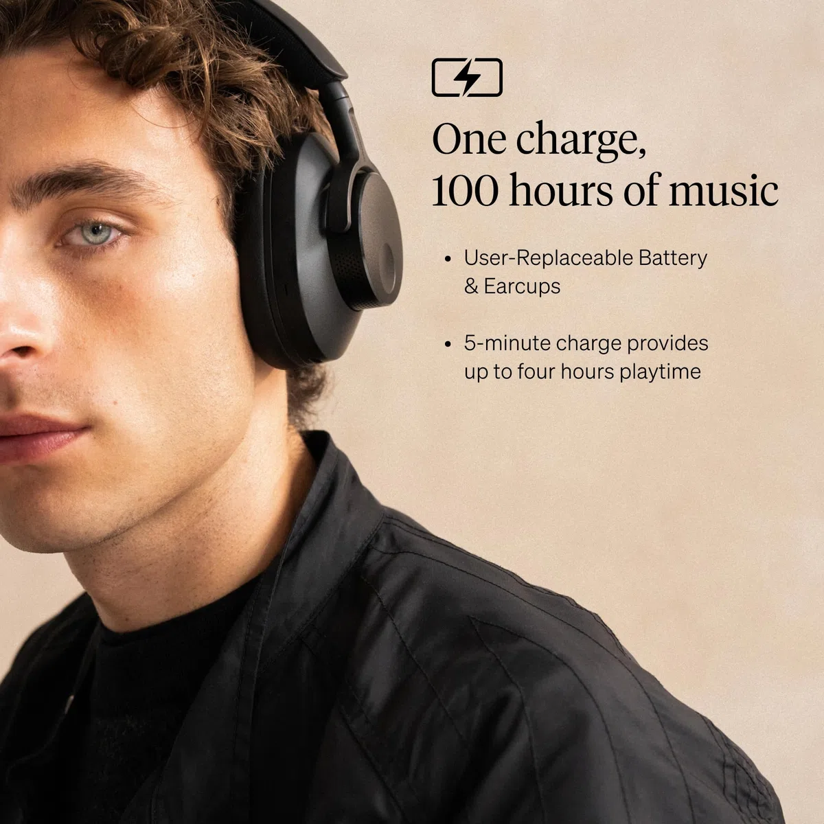 Cambridge Audio Melomania P100 SE - Wireless Kopfhörer, Bluetooth mit ANC, Hi-Fi Sound, bis zu 100 Std Akku, wechselbarer Akku, Gaming-Modus, Case - Schwarz