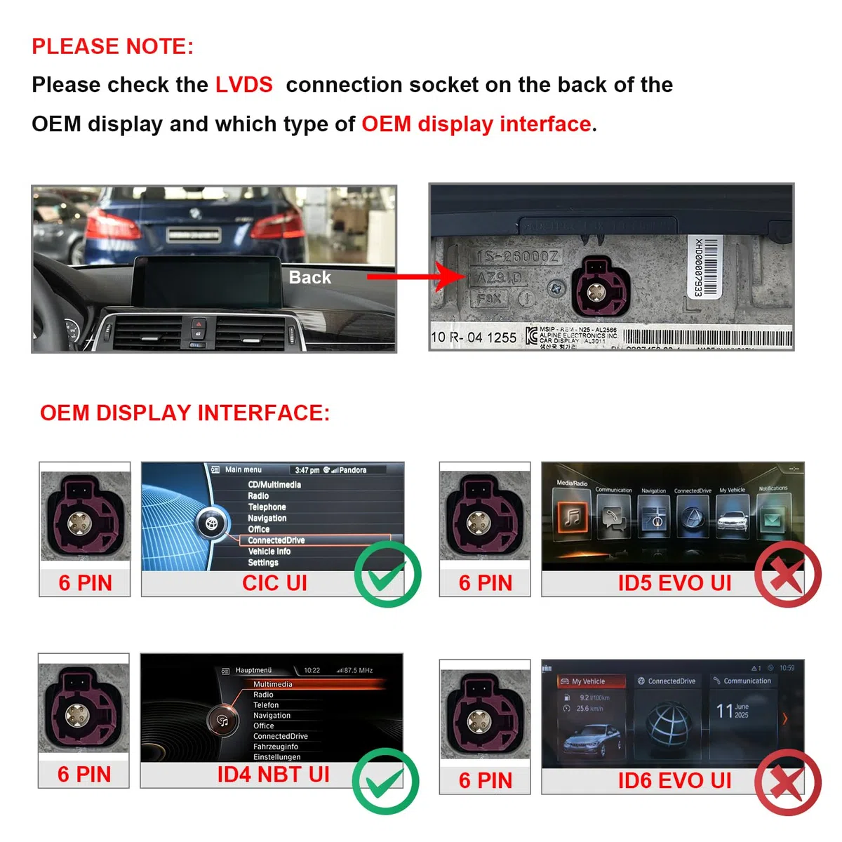PEMP Linux Display für BMW 1er F20 F21 F22 3er F30 F31 F32 F33 F34 F35 NBT CIC Kabelgebunden und Drahtlos CarPlay Android Auto Nutzen das Original Bluetooth. 1920 x 720 Bildschirm (2012-2017)