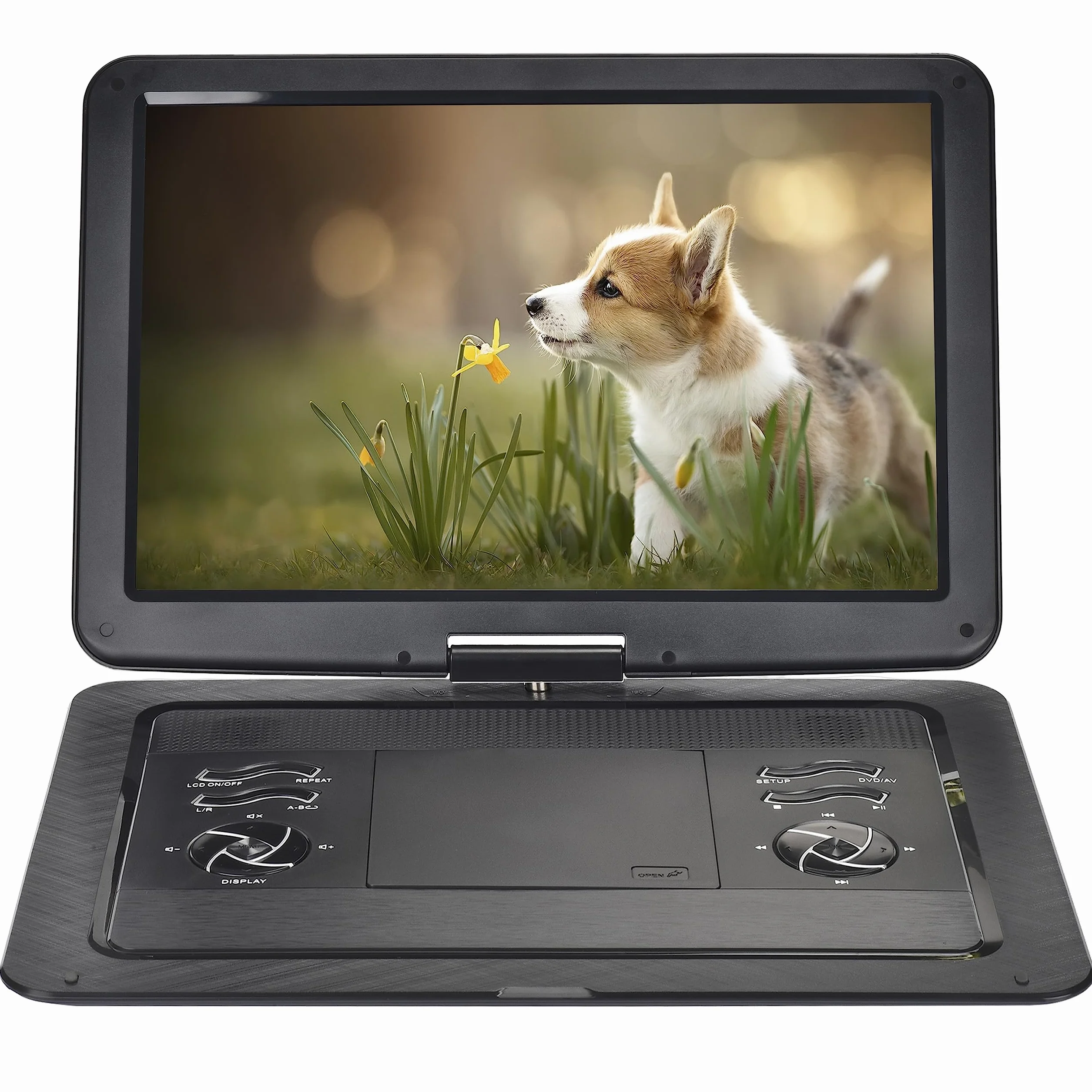YOOHOO 19,6" Tragbarer DVD Player für Auto und Kinder mit Bildschirm 17,1" HD Bildschirm,mit akku， unterstützt alle Regionen, mehrere Regionen, Auto DVD Player für Kinder, Kopfhörer/SD/USB