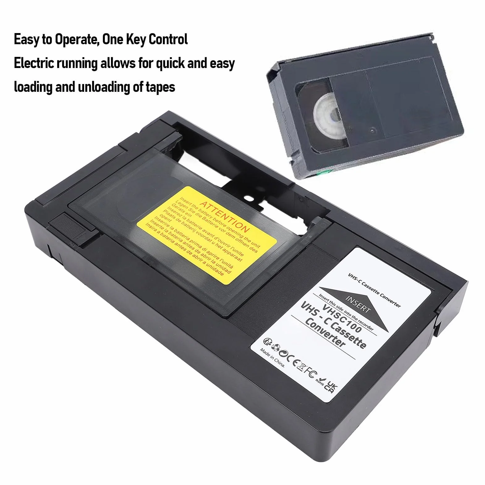 Vikye VHS-C-Kassettenadapter, S-VHS-C S-Kassettenrekorder mit Elektrischer Ladung für die Konvertierung von -Playern in Digitale