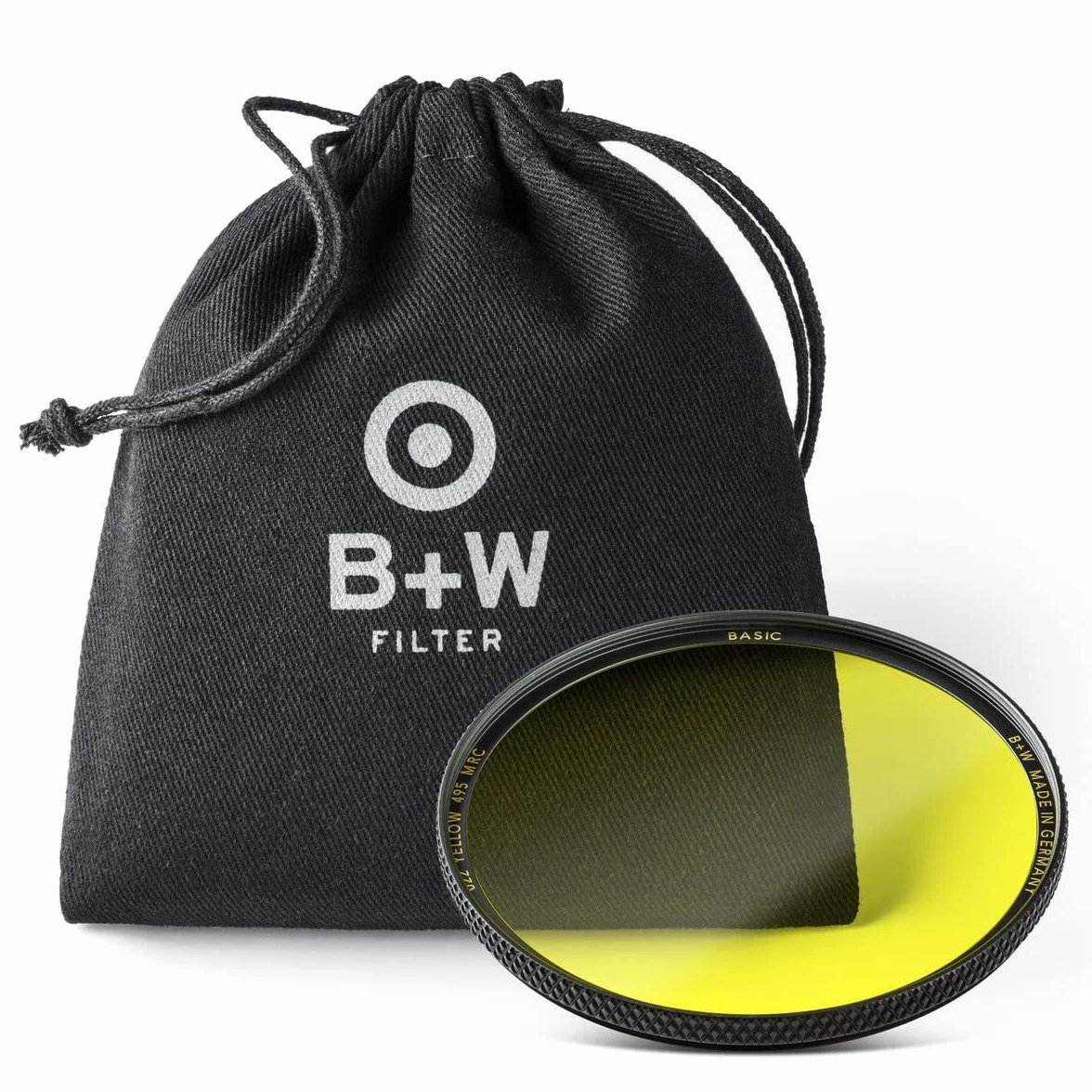B+W Gelbfilter 022 MRC Basic 46mm (16x vergütet, Professional), 1102637, Black