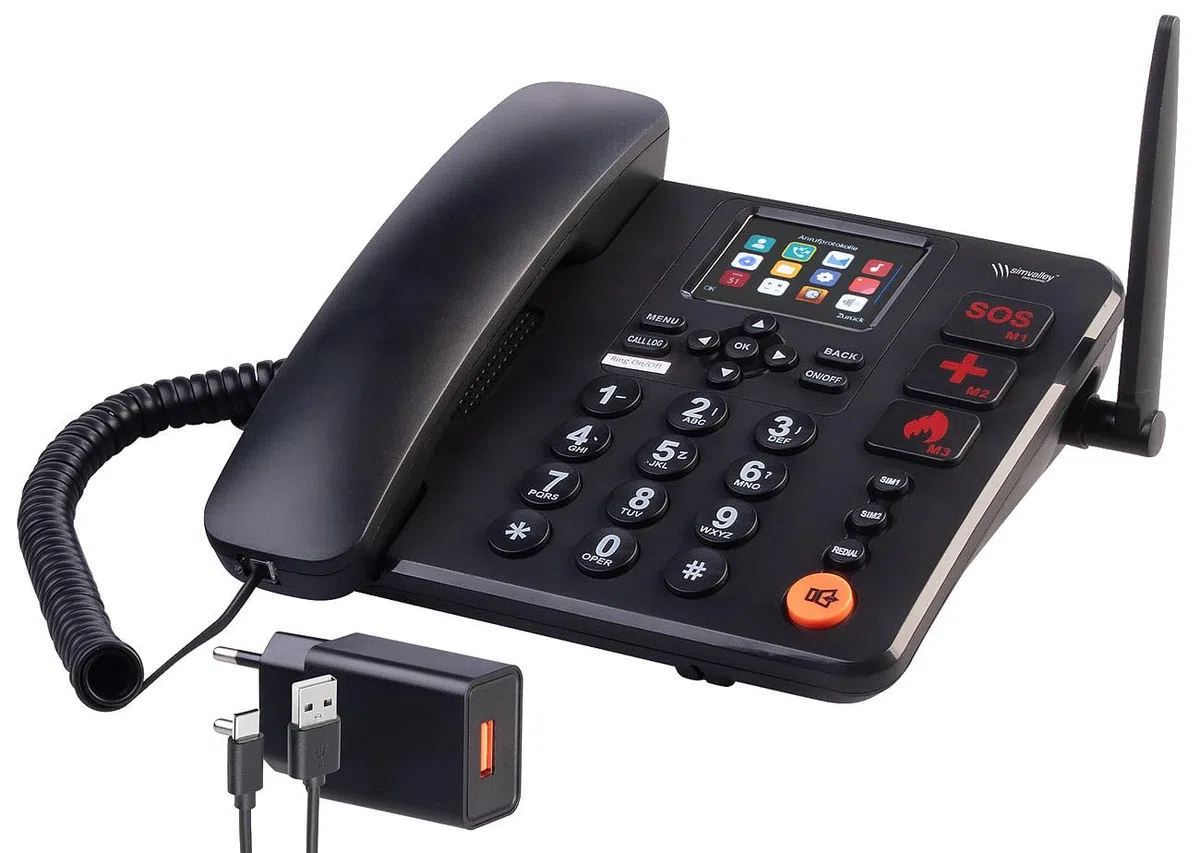 Communications Seniorentelefon: 4G-Tischtelefon, Notruf, SMS, Vertrags-/SIM-Lock-frei, Dual-SIM, Akku (Telefone, großes Telefon, GSM)
