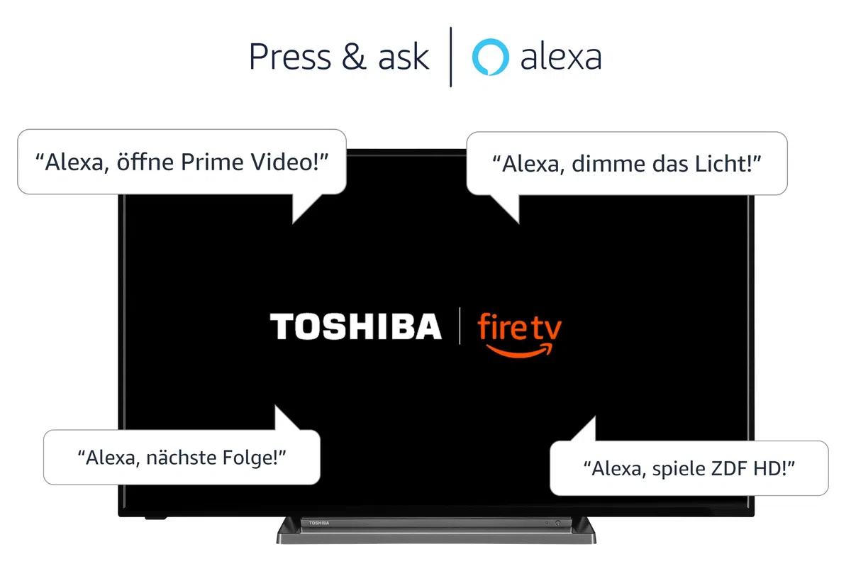 Toshiba 43UF3D63DAX 43 Zoll Smart Fire TV Fernseher (4K Ultra HD, HDR Dolby Vision, Triple-Tuner, Alexa Sprachsteuerung, Bluetooth, Sound by Onkyo), Schwarz
